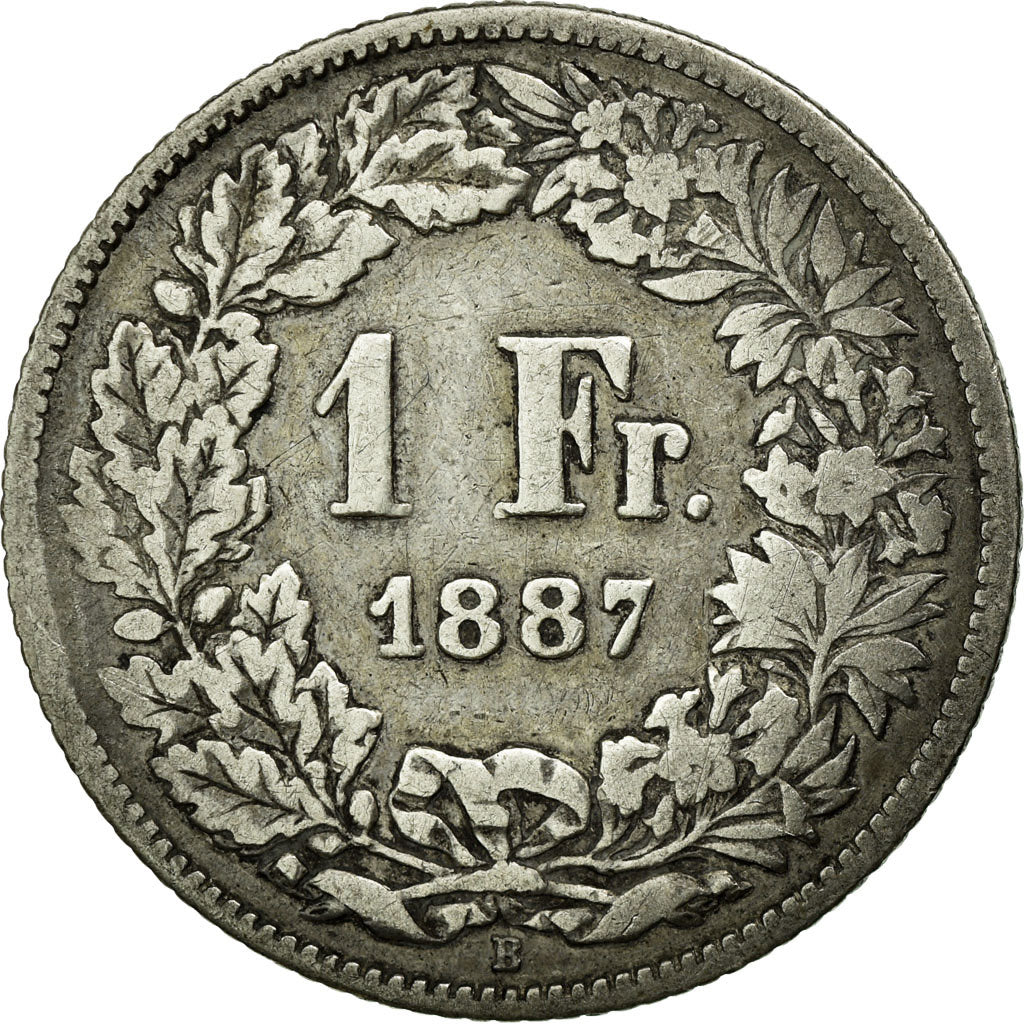 Coin, Switzerland, Franc, 1887, Bern, VF(30-35), Silver, KM:24