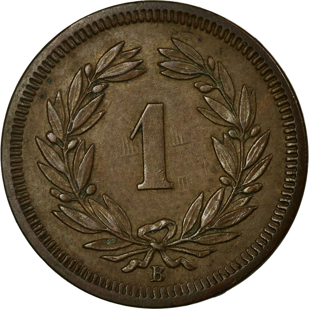 Coin, Switzerland, Rappen, 1857, Bern, EF(40-45), Bronze, KM:3.1