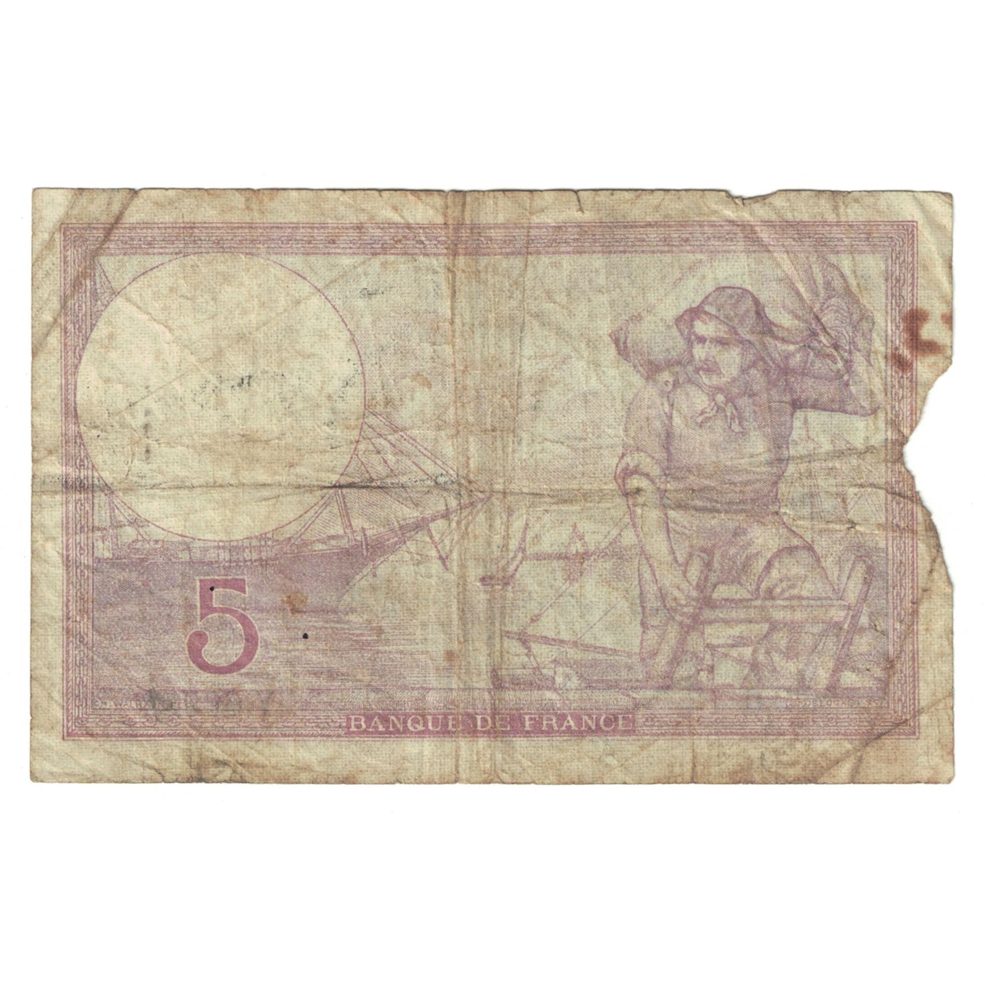 Frankreich, 5 Francs, Violet, 1940, Y.66954, S, Fayette:4.16, KM:83