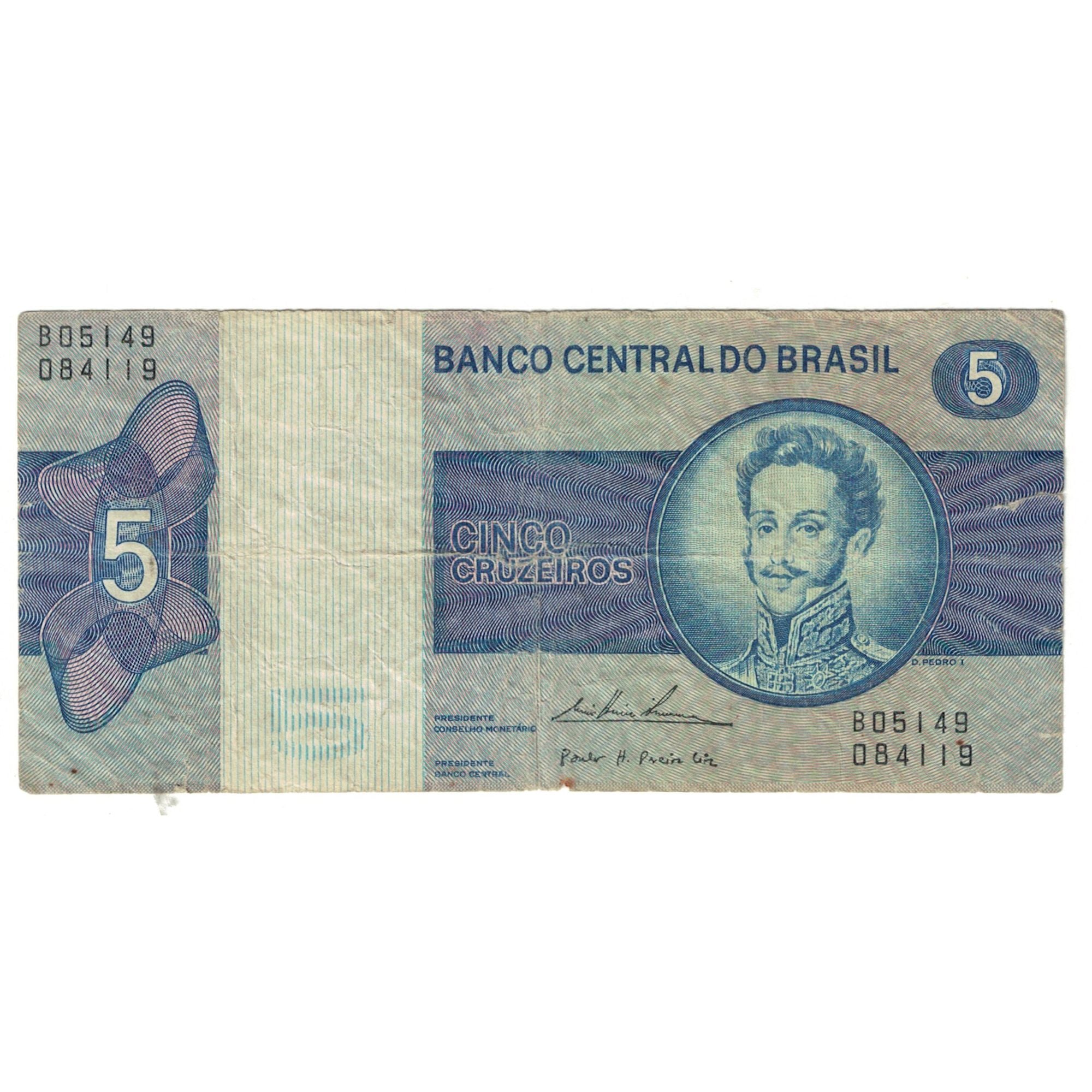 Nota, Brasil, 5 Cruzeiros, KM:192c, EF(40-45)