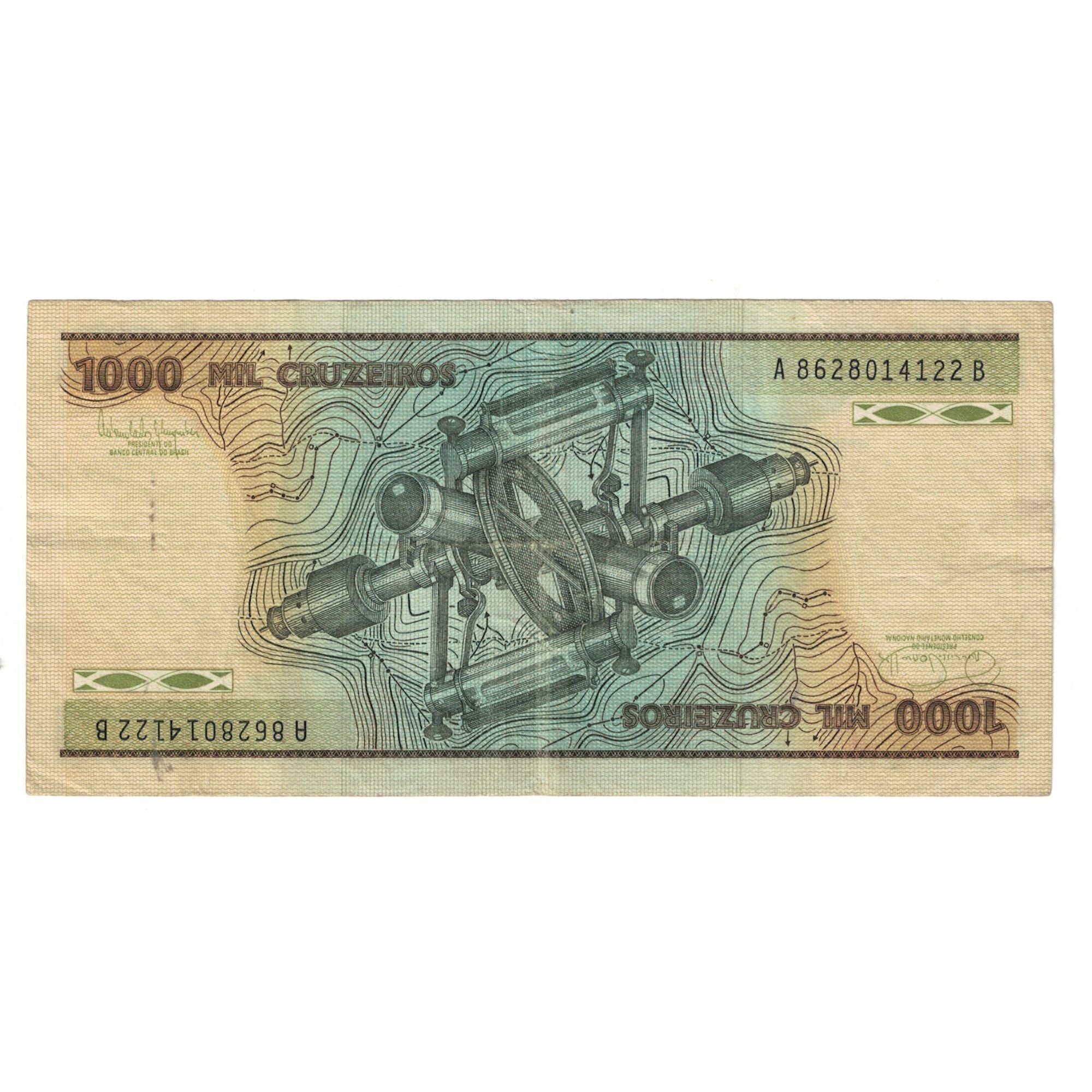 Nota, Brasil, 1000 Cruzeiros, KM:201c, EF(40-45)