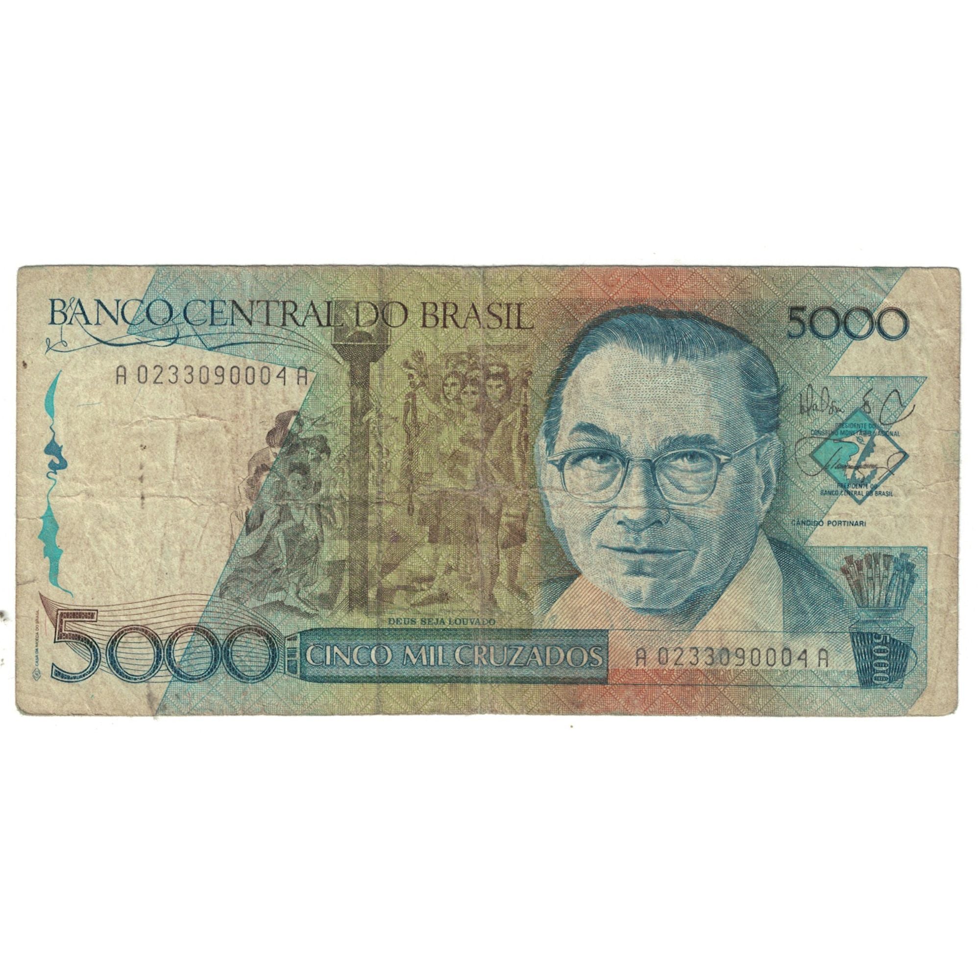 Banknote, Brazil, 5000 Cruzados, KM:214a, VF(20-25)