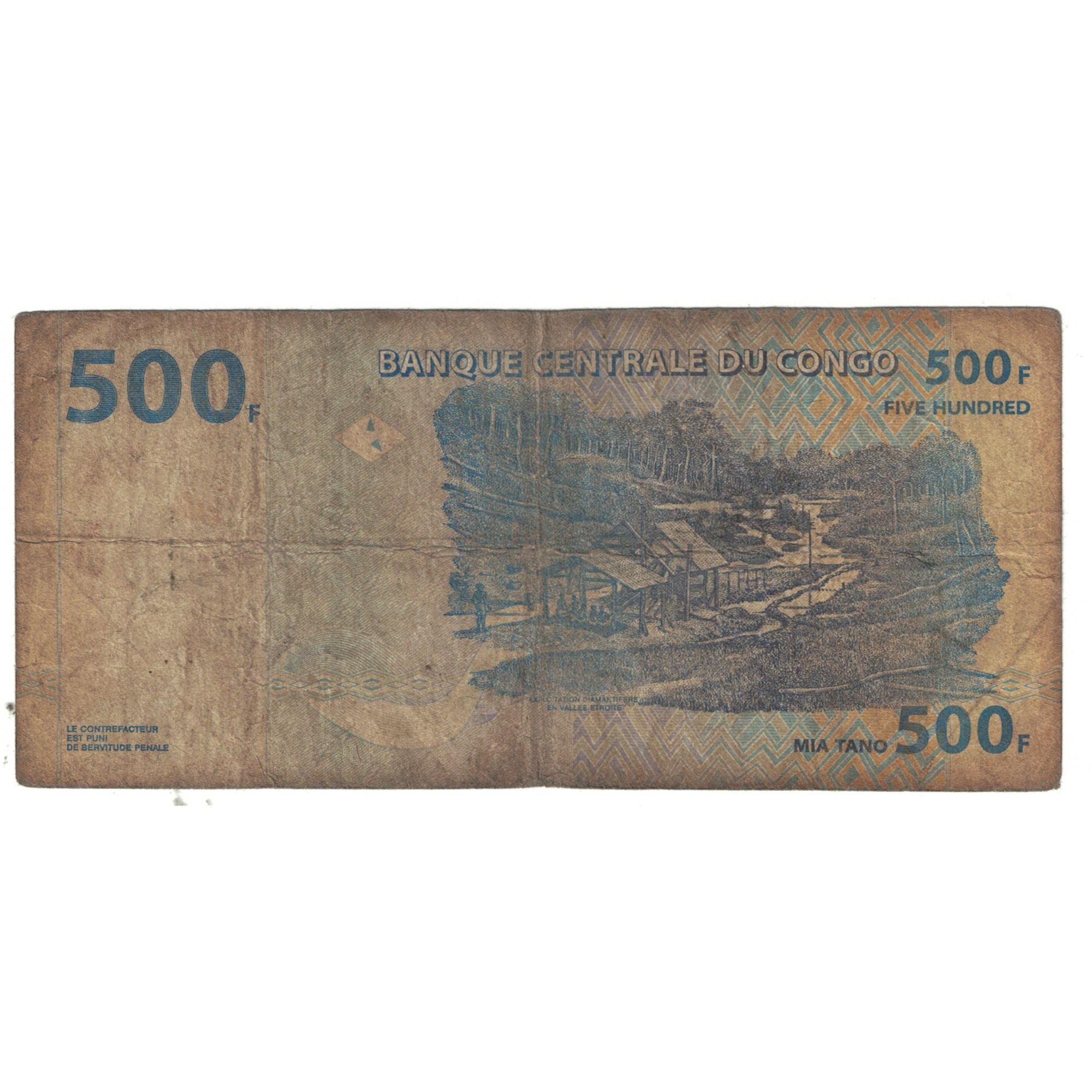 Billet, République démocratique du Congo, 500 Francs, 2002, 2002-01-04