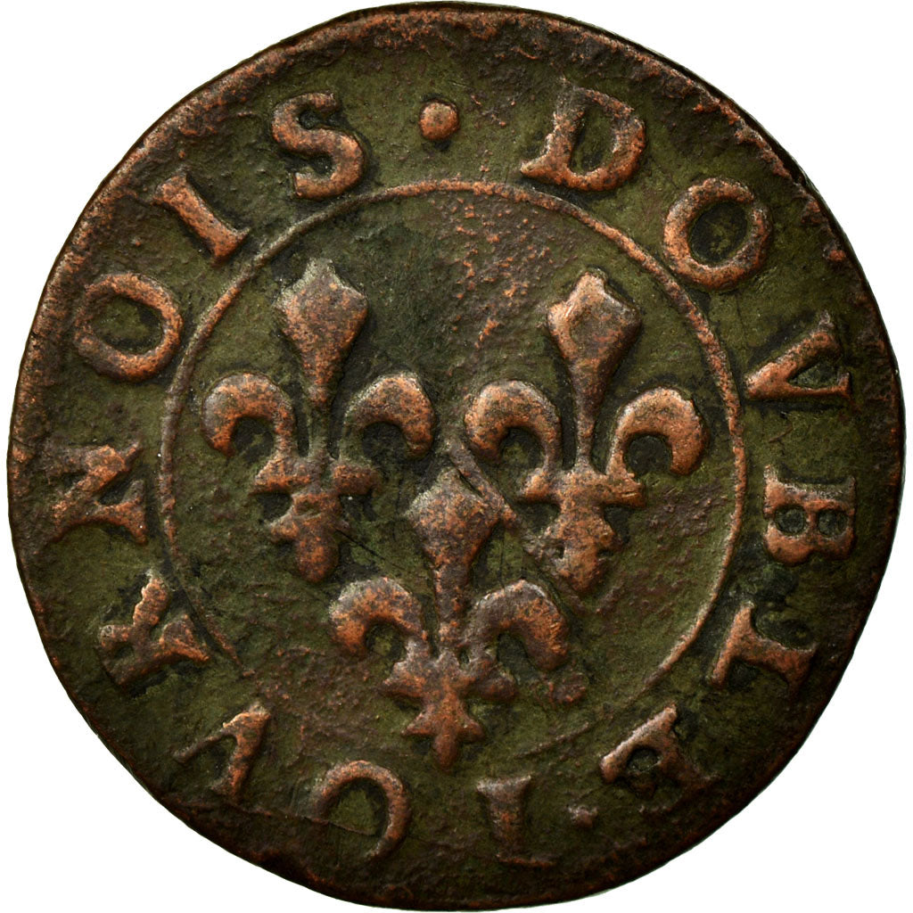 Moneta, TERYTORIA FRANCUSKIE, CHÂTEAU-REGNAULT, 2 Deniers, Tournois, VF(20-25)