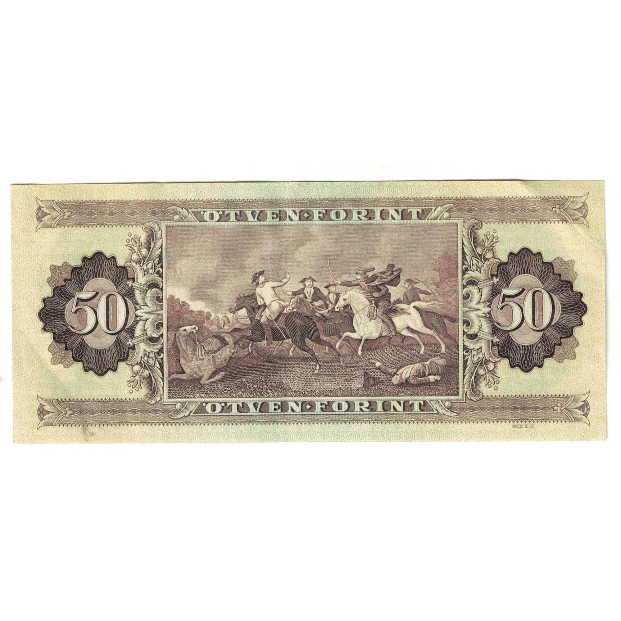 Nota, Hungria, 50 Forint, 1989, 1989-01-10, KM:170h, AU(55-58)