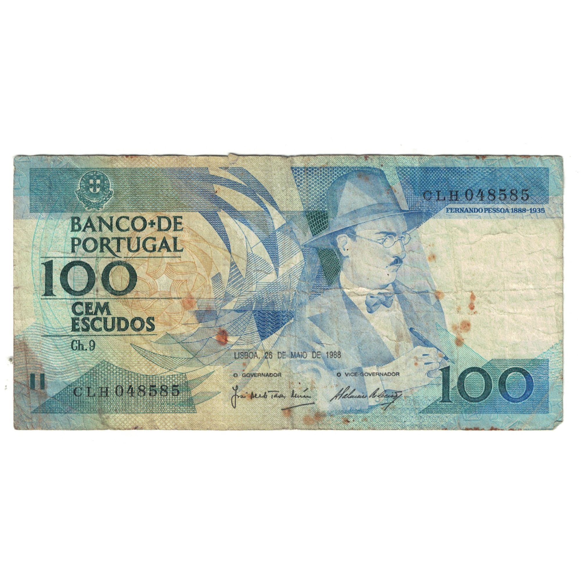 Billete, 100 Escudos, 1988, Portugal, 1988-05-26, KM:179a, BC