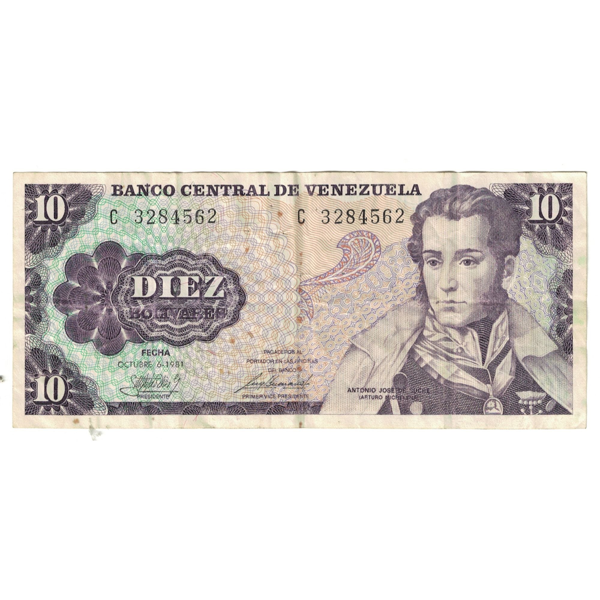 Billete, 10 Bolívares, 1981, Venezuela, 1981-10-06, KM:60a, MBC