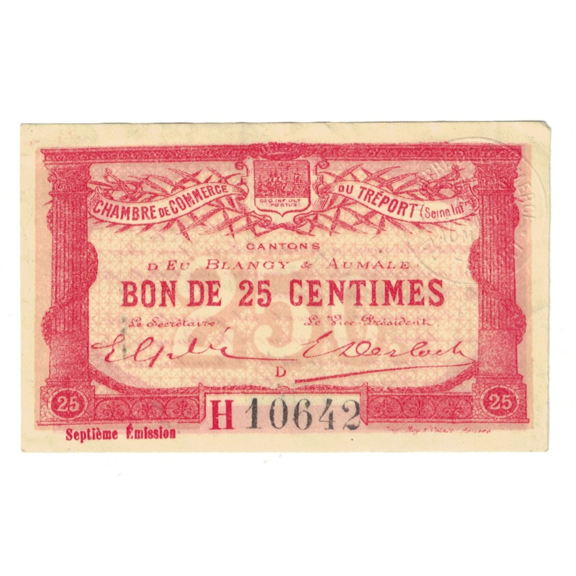 Francia, Le Tréport, 25 Centimes, BB, Pirot:71-23