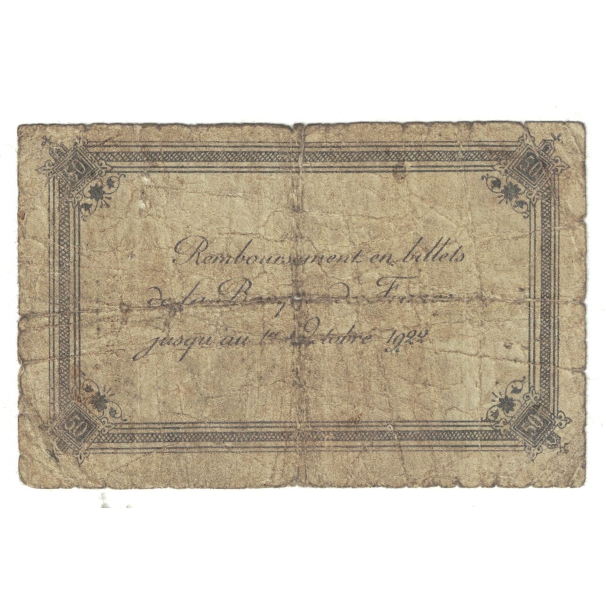 Francia, Calais, 50 Centimes, MB, Pirot:36-42