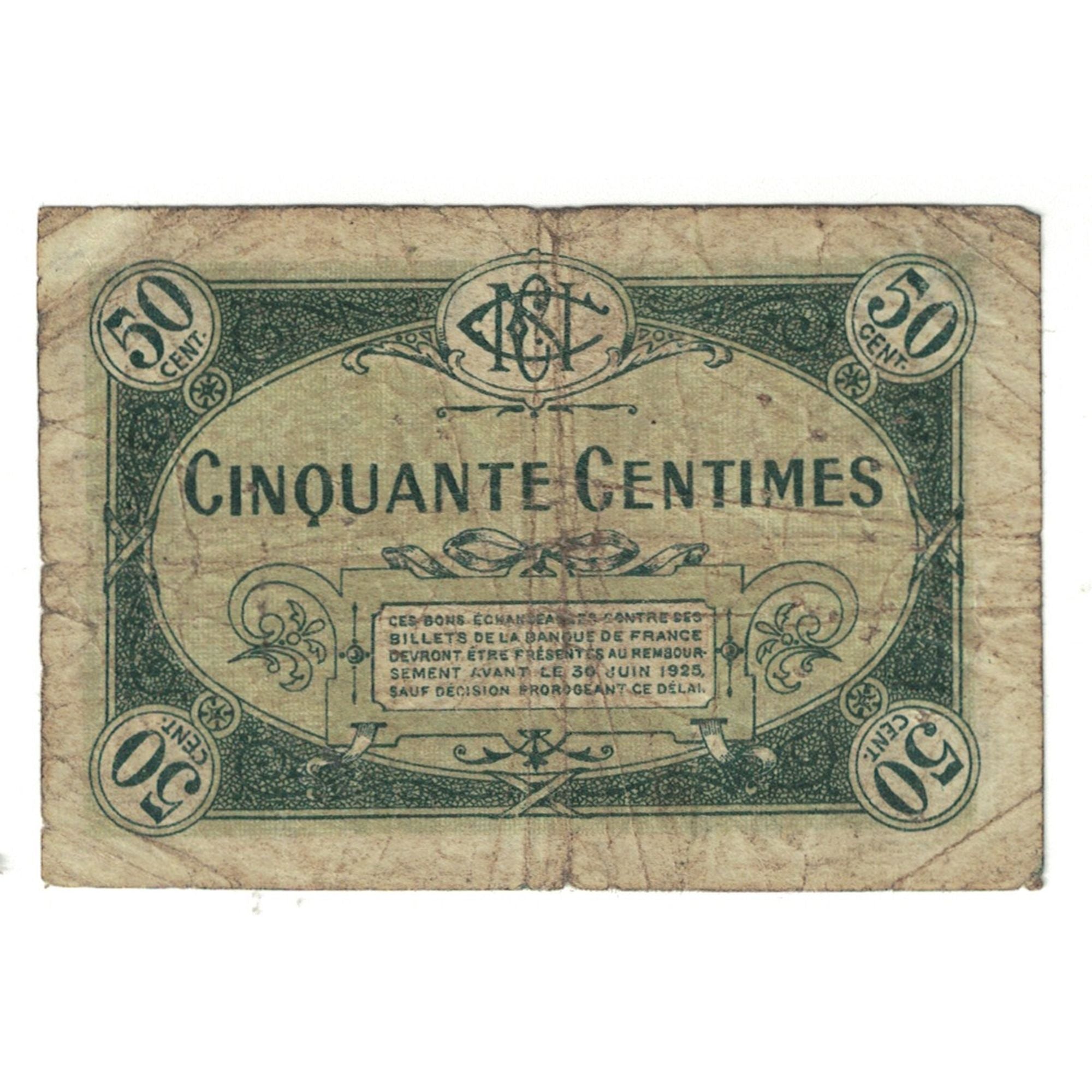 France, Nevers, 50 Centimes, 1920, VF(20-25), Pirot:90-18