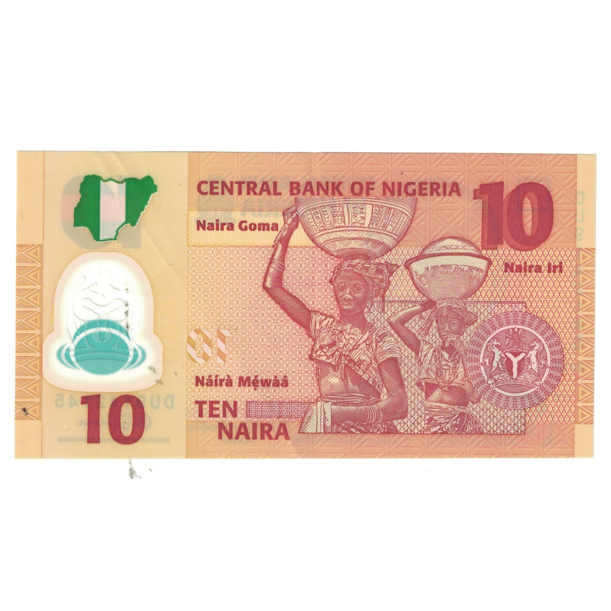 Geldschein, Nigeria, 10 Naira, 2017, KM:39c, UNZ