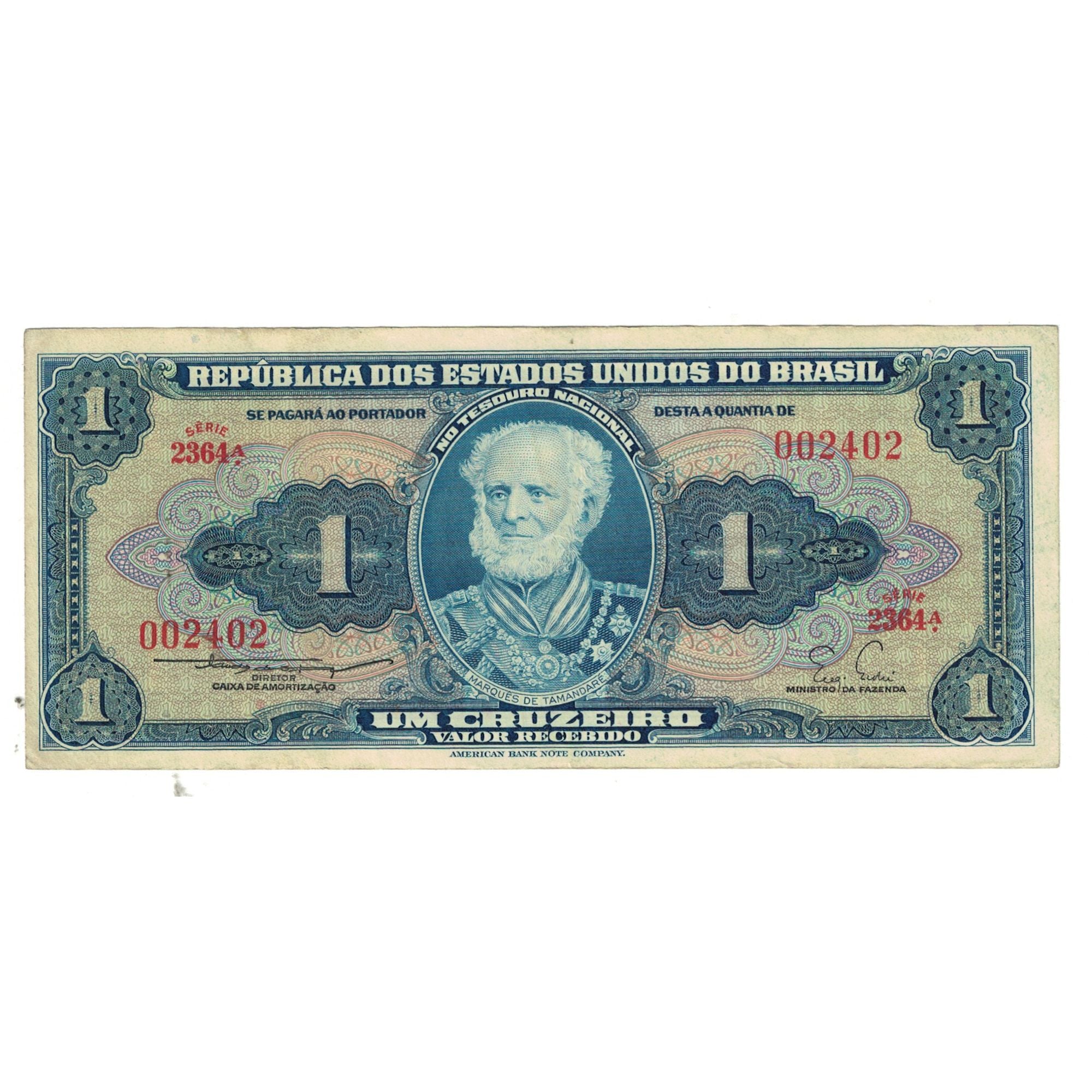 Nota, Brasil, 1 Cruzeiro, KM:150d, EF(40-45)