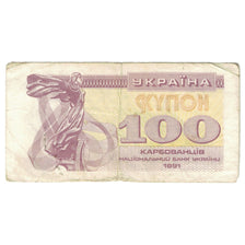 Banconote, Ucraina, 100 Karbovantsiv, 1991, KM:87a, MB+