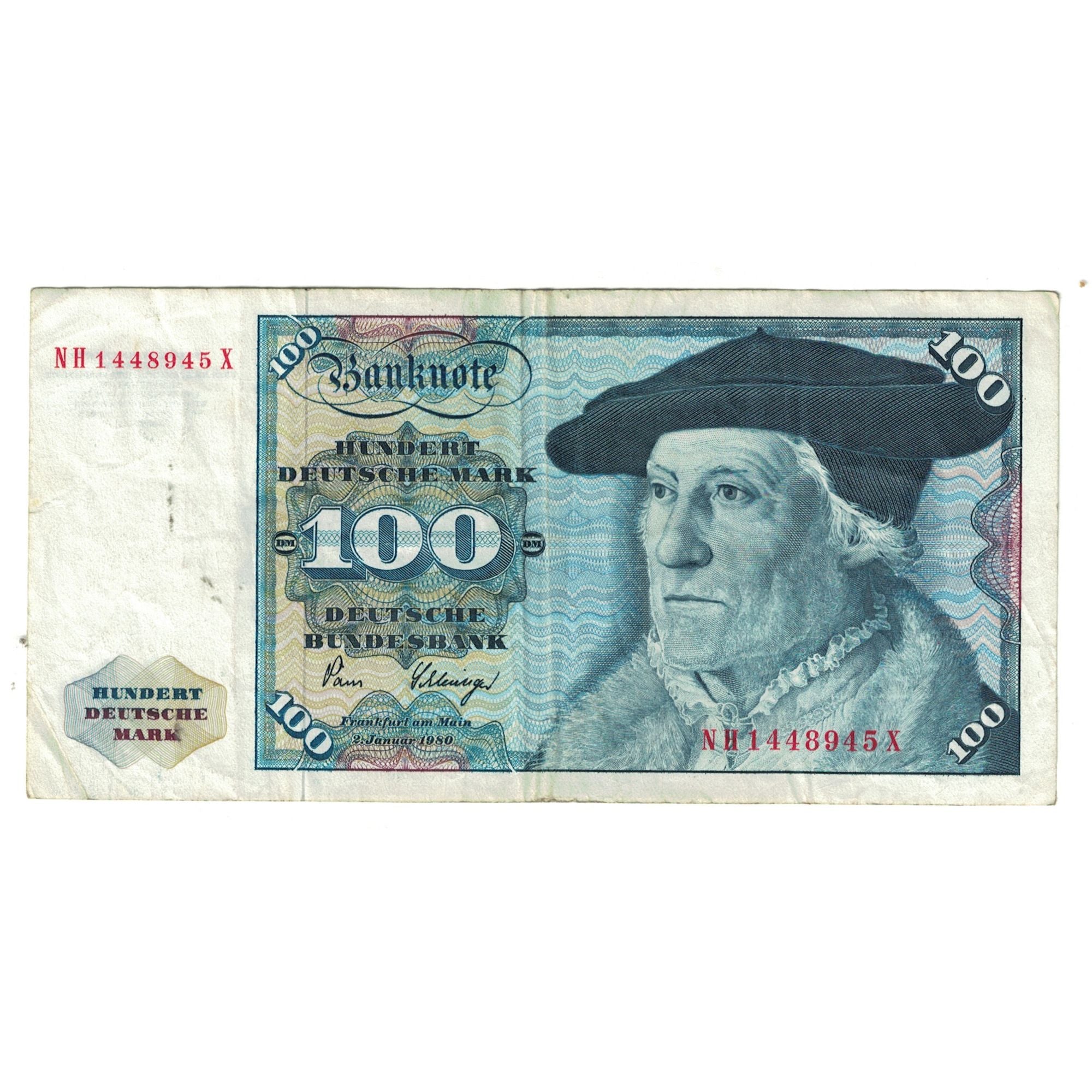 Billet, République fédérale allemande, 100 Deutsche Mark, 1980, 1980-01-02