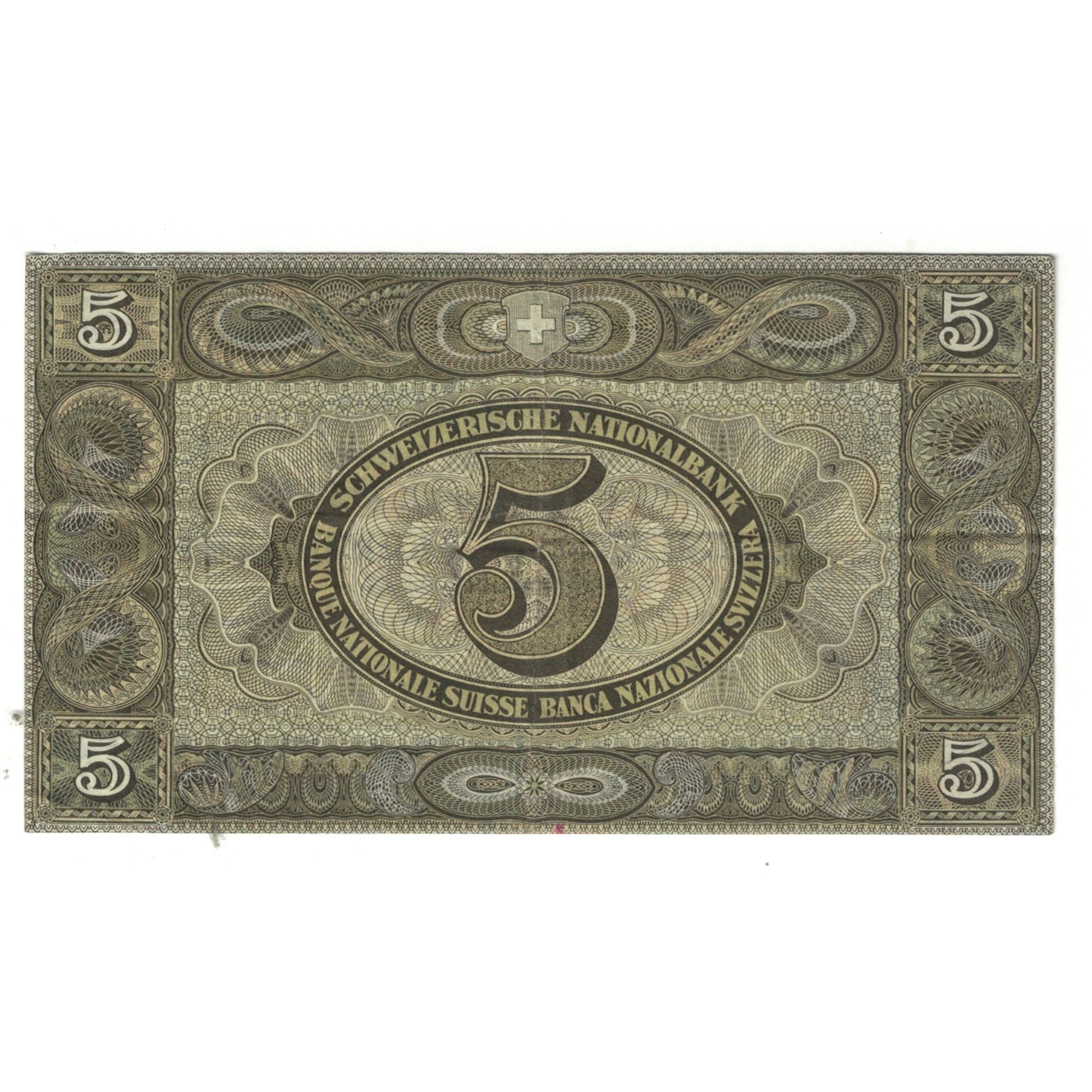 Geldschein, Schweiz, 5 Franken, 1946, 1946-08-31, KM:11l, SS