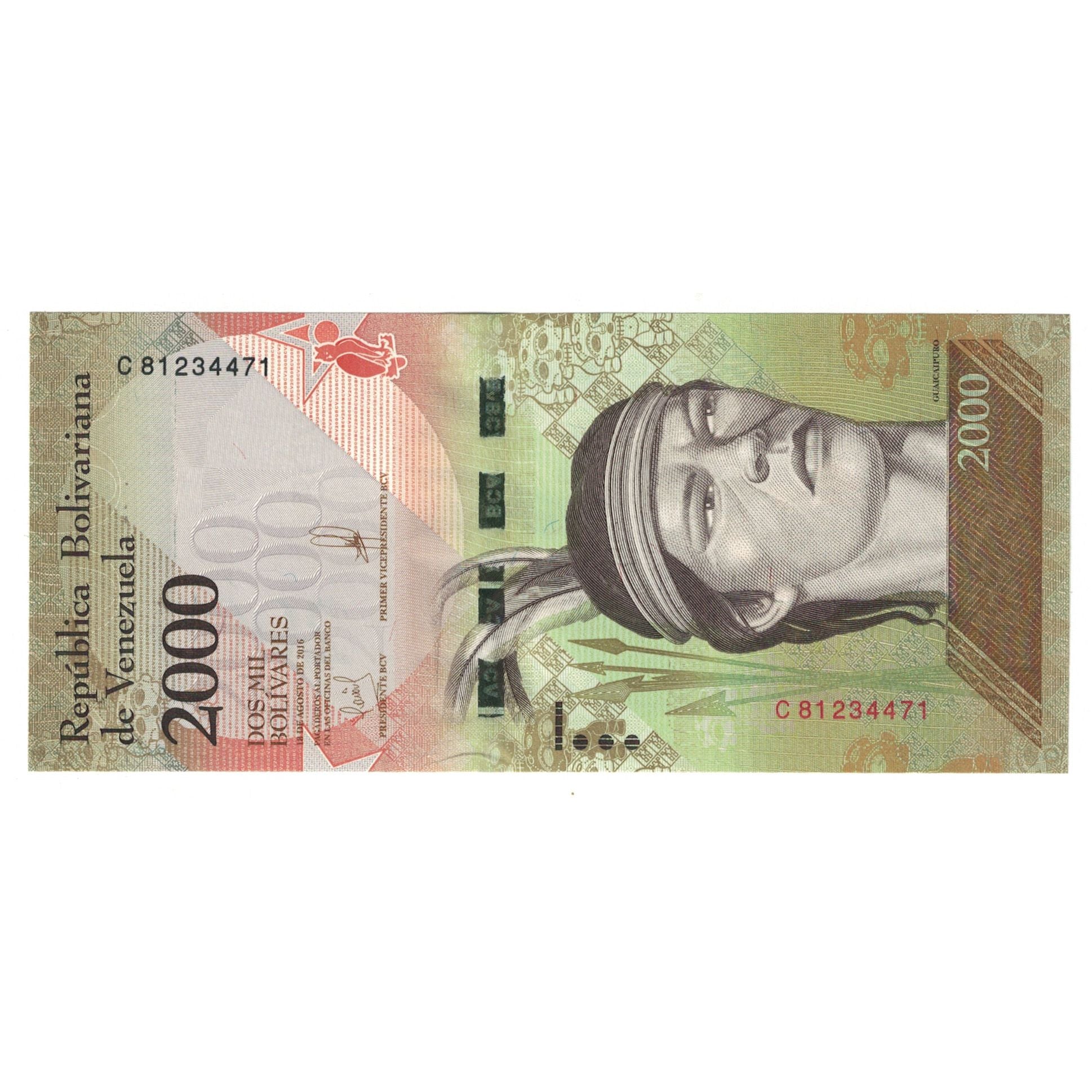 Banknote, Venezuela, 2000 Bolivares, 2016, 2016-08-18, UNC(63)