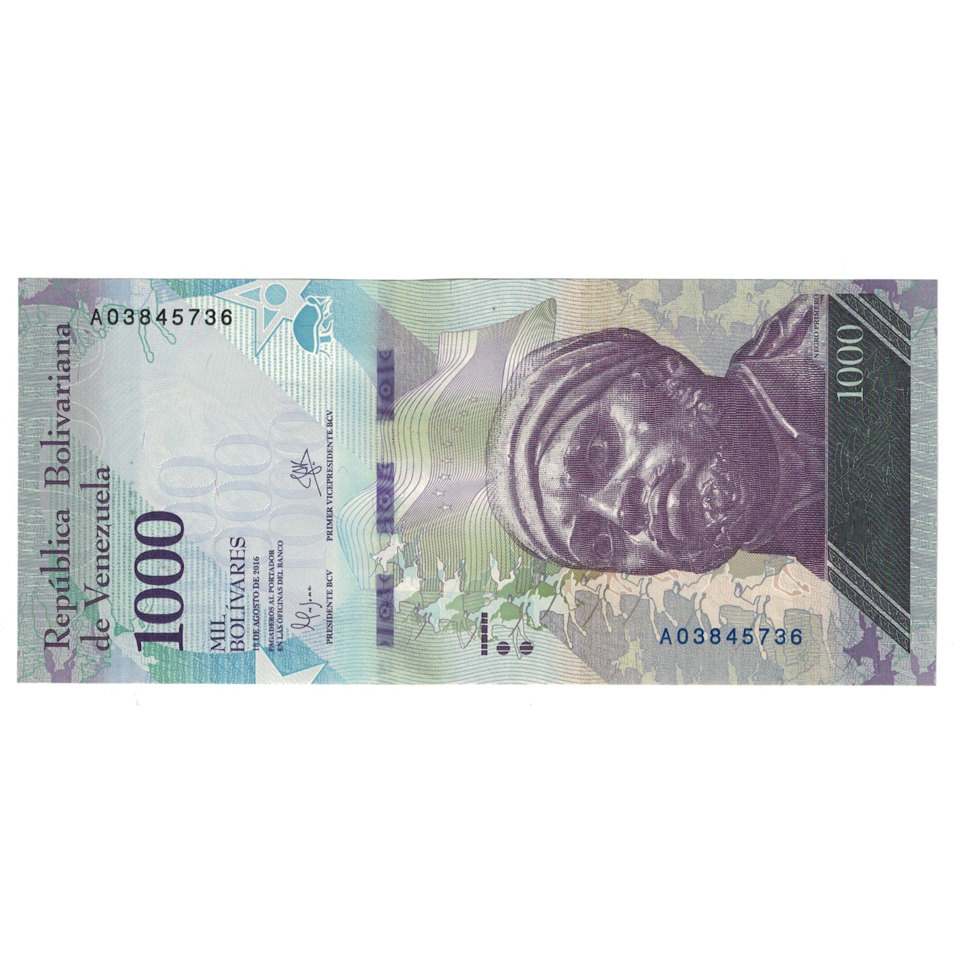 Billete, 1000 Bolivares, 2016, Venezuela, 2016-08-18, UNC