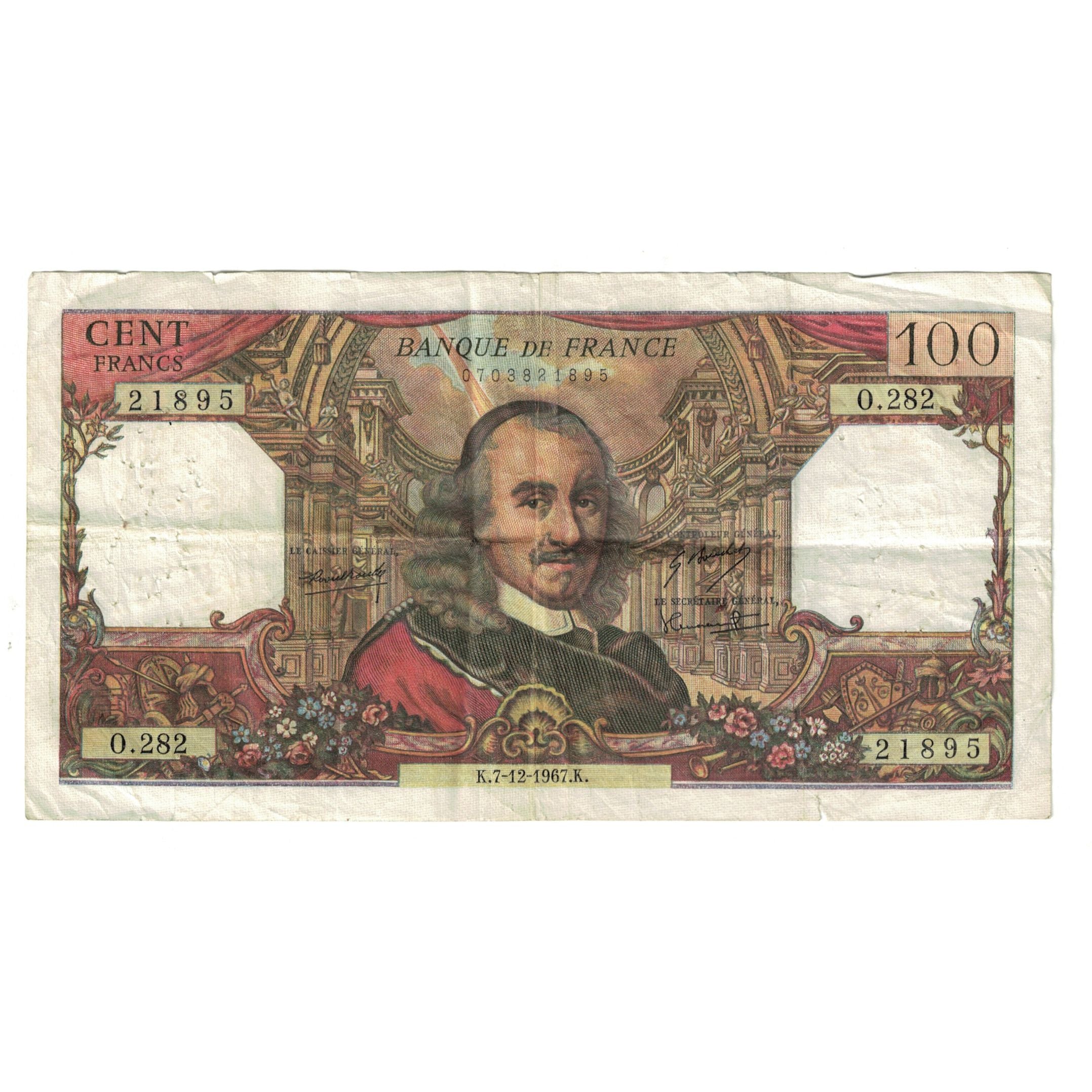 Francia, 100 Francs, Corneille, 1967, O.282, MB, Fayette:65.19, KM:149c
