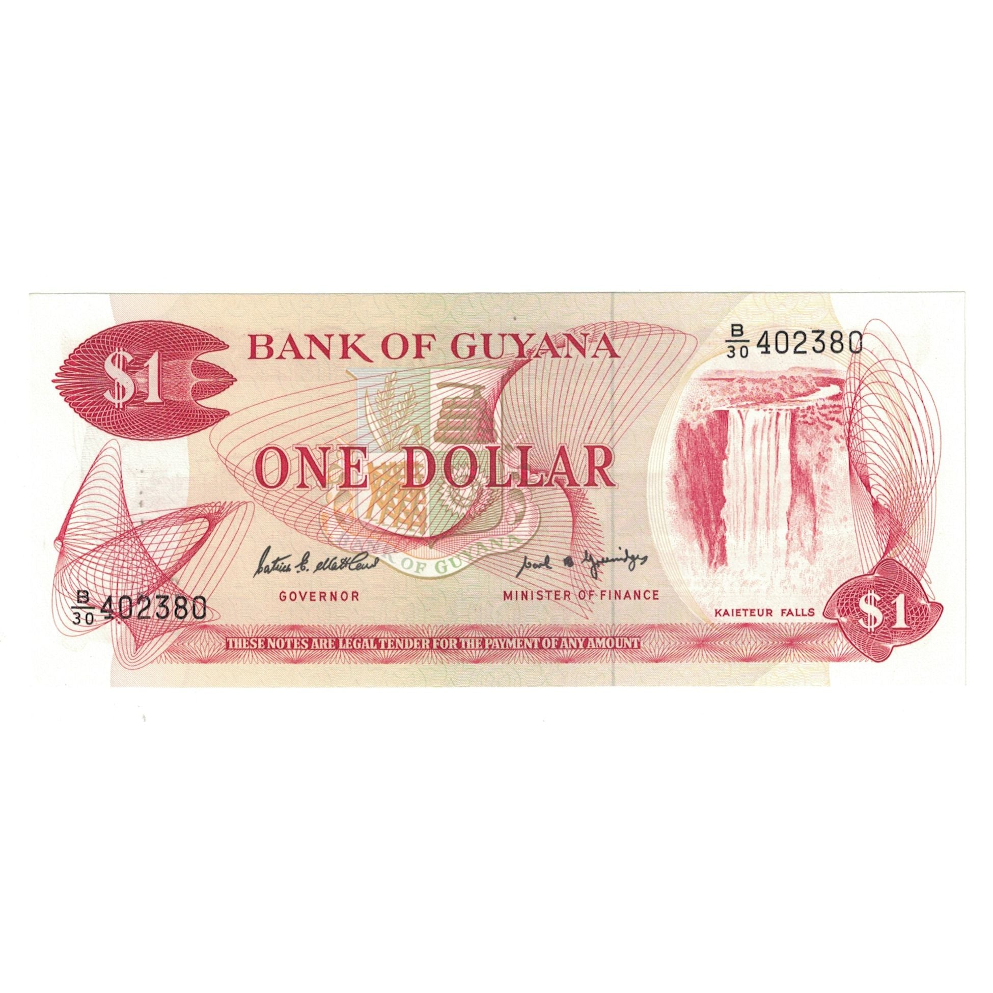 Billet, Guyana, 1 Dollar, KM:21g, NEUF