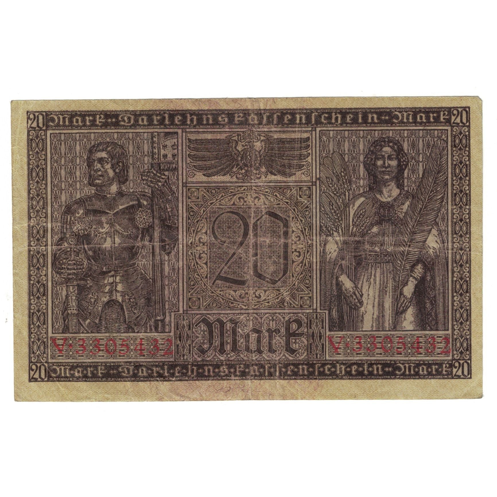 Banknote, Germany, 20 Mark, 1918, 1918-02-20, KM:57, EF(40-45)