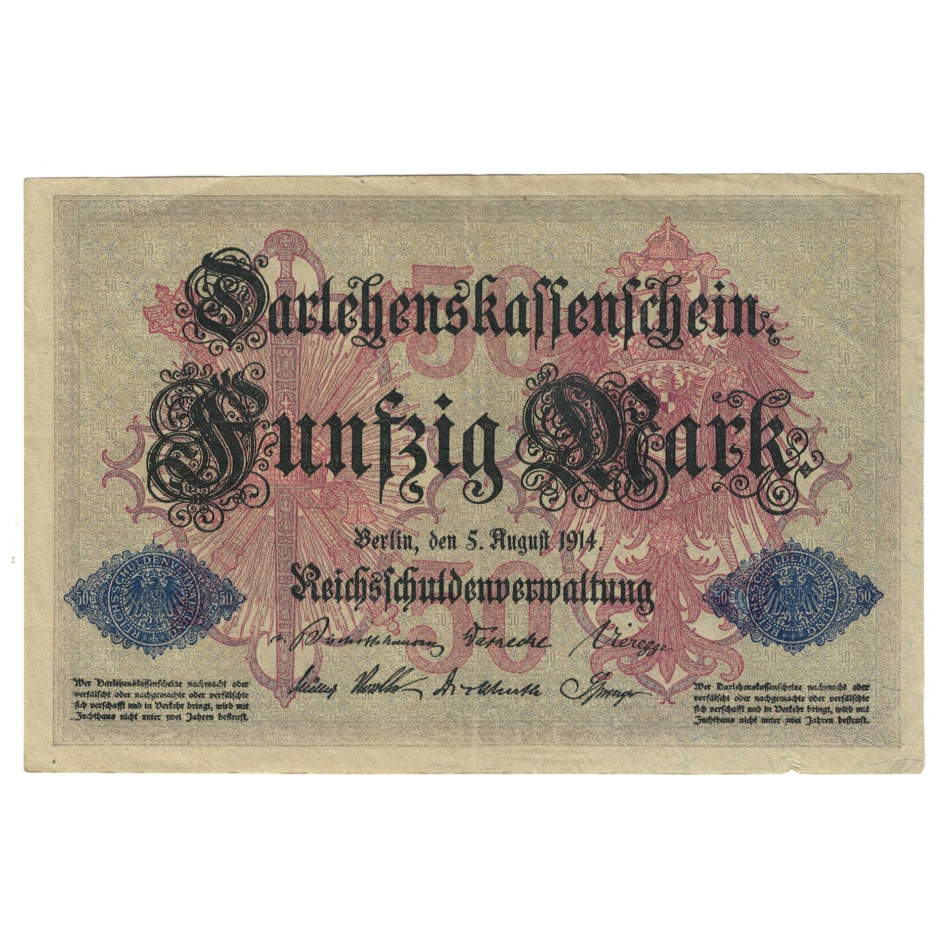 Banknote, Germany, 50 Mark, 1914, 1914-08-05, KM:49b, EF(40-45)