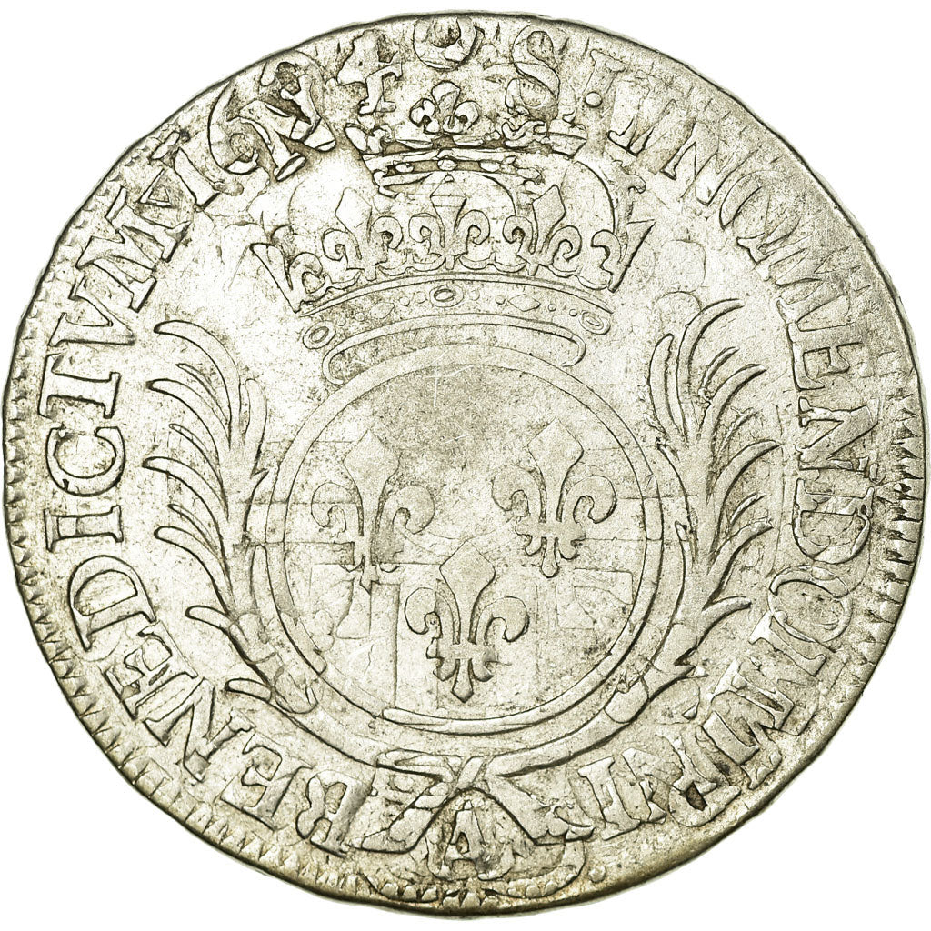 Moneta, Francia, Louis XIV, 1/2 Écu aux palmes, 1/2 Ecu, 1694, Paris, MB+
