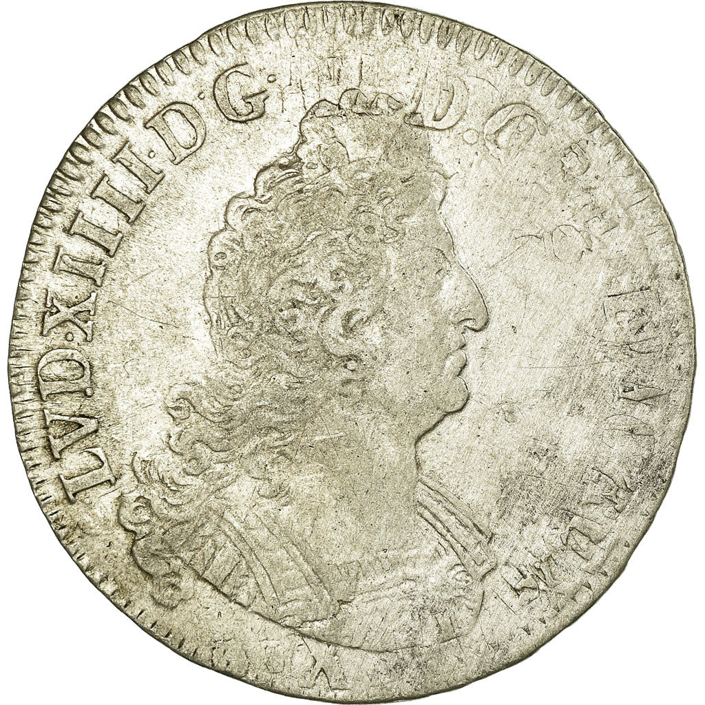 Coin, France, Louis XIV, 1/2 Écu aux 8L 2e type, 1/2 ECU, 45 Sols, 1704