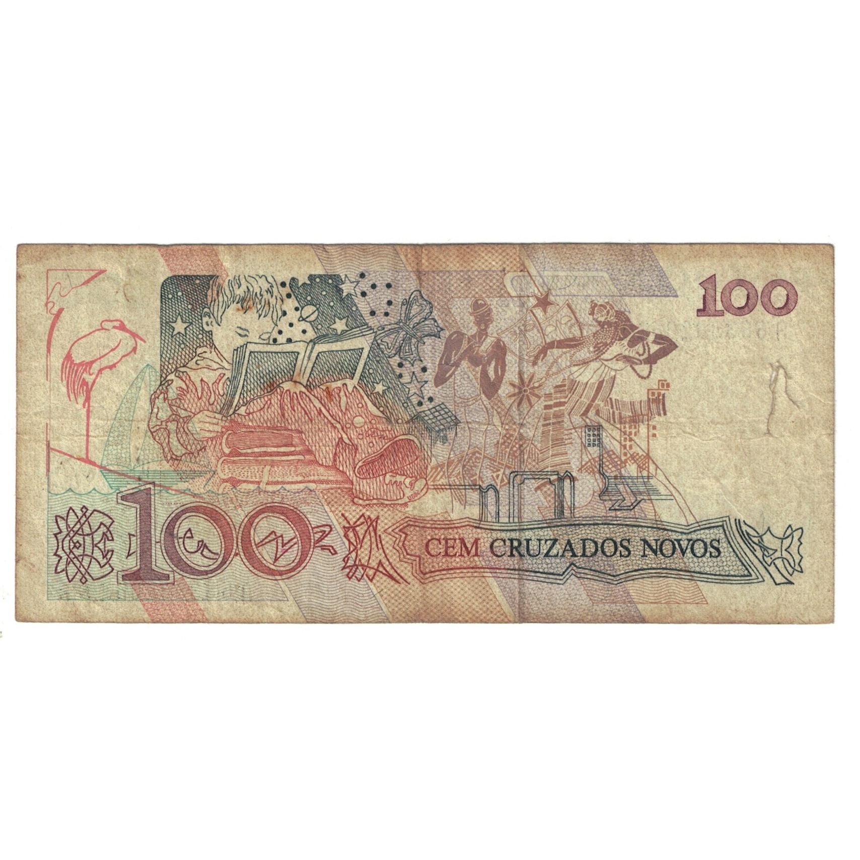 Nota, Brasil, 100 Cruzeiros, KM:228, VF(20-25)