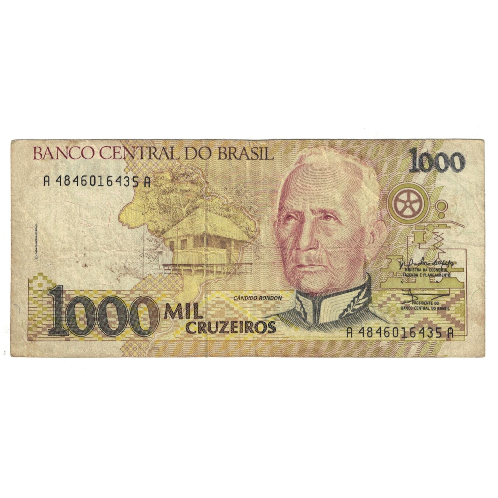 Nota, Brasil, 1000 Cruzeiros, KM:231c, VF(30-35)