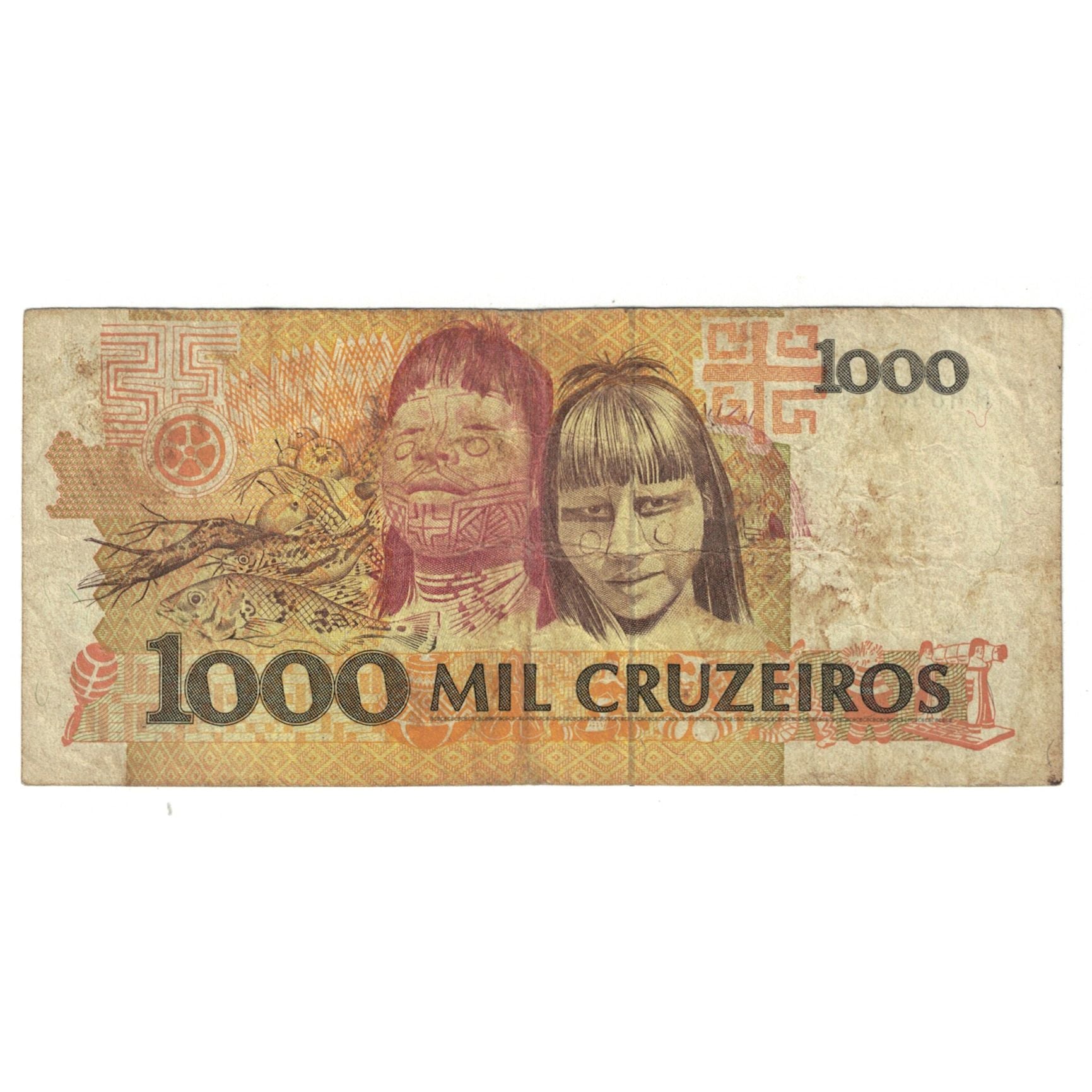 Nota, Brasil, 1000 Cruzeiros, KM:231c, VF(30-35)