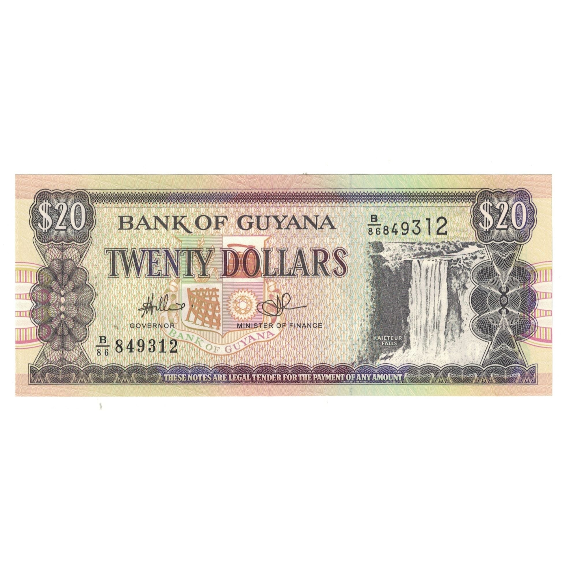 Nota, Guiana, 20 Dollars, KM:30c, UNC(65-70)