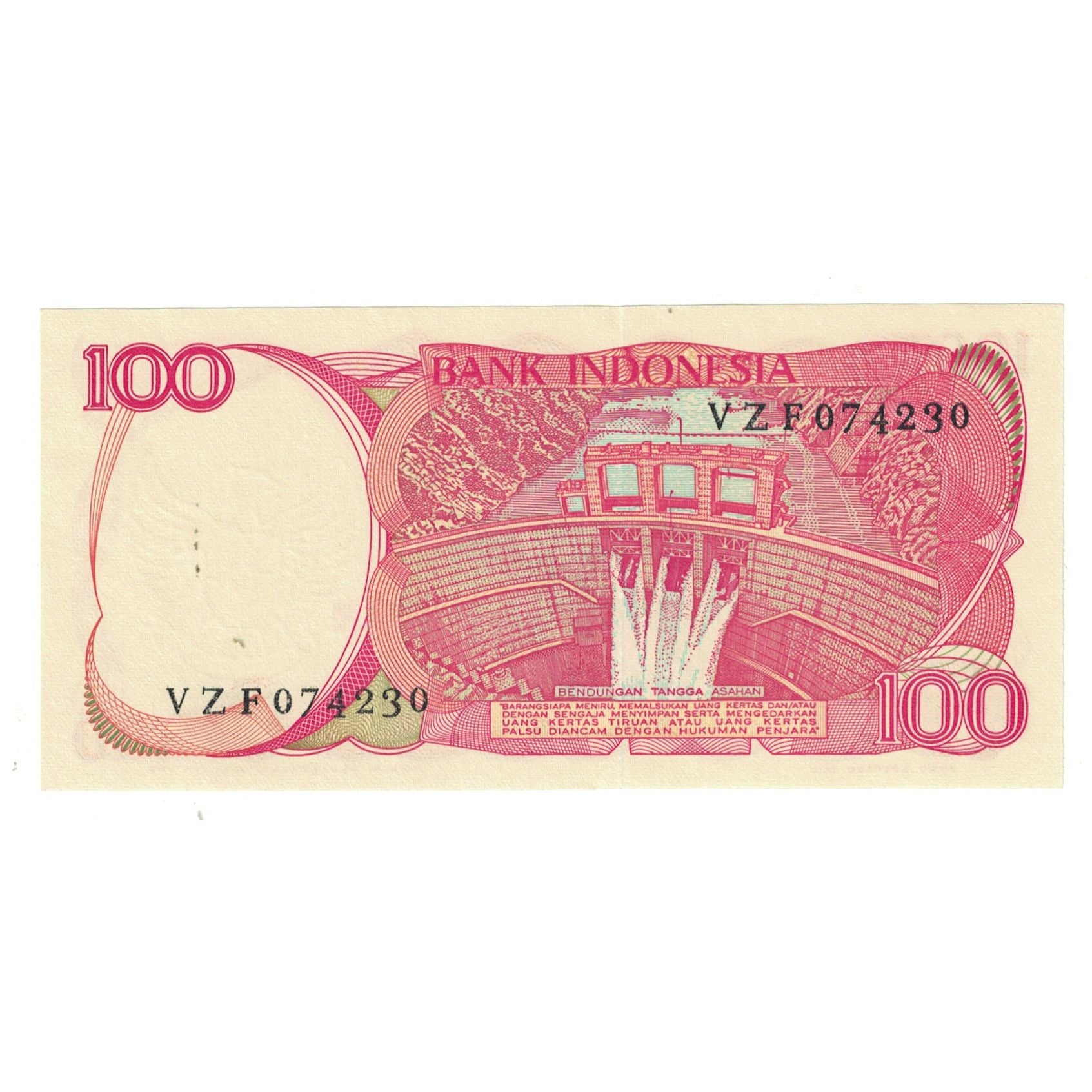 Biljet, Indonesië, 100 Rupiah, KM:122b, NIEUW