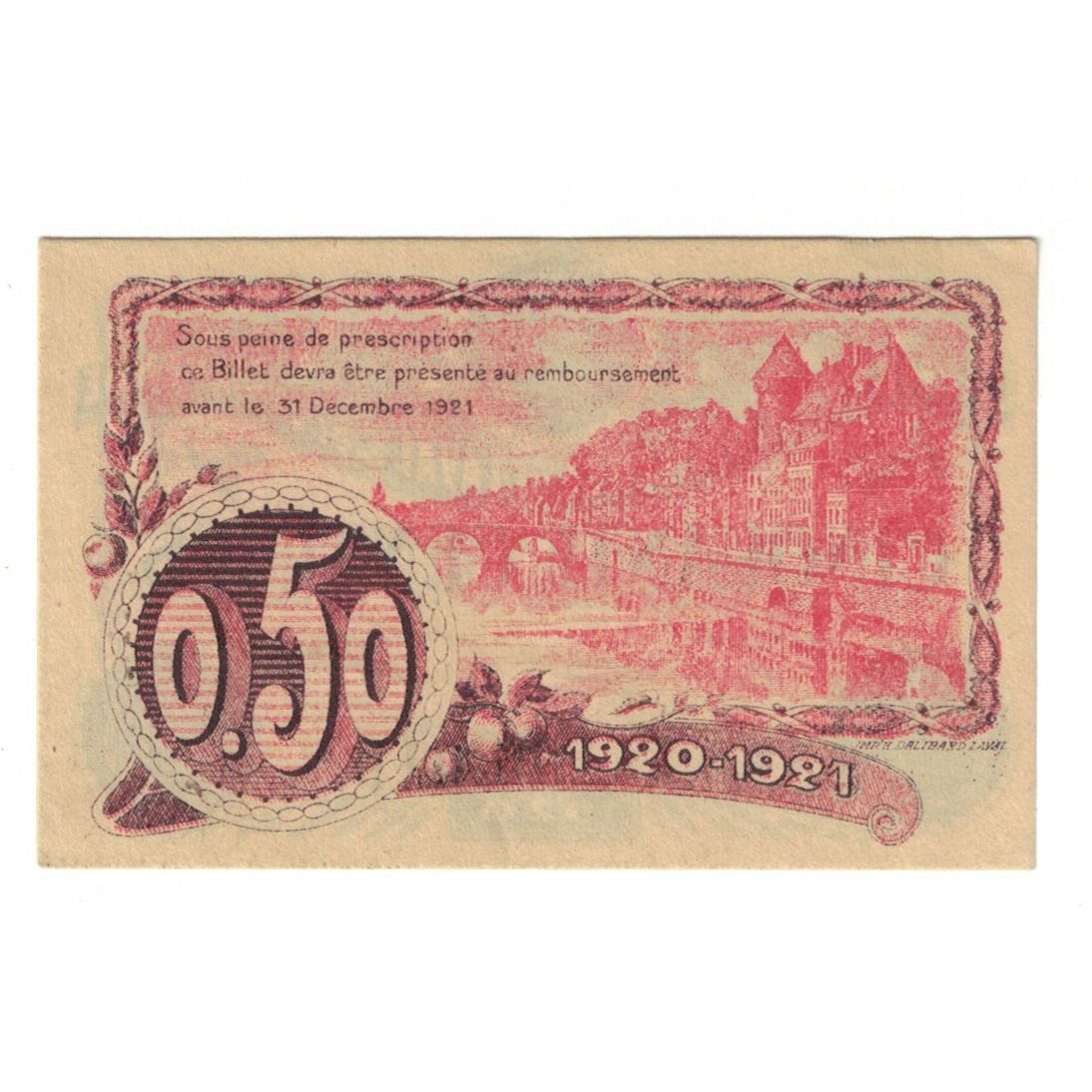 France, Laval, 50 Centimes, 1920, AU(55-58), Pirot:67-3