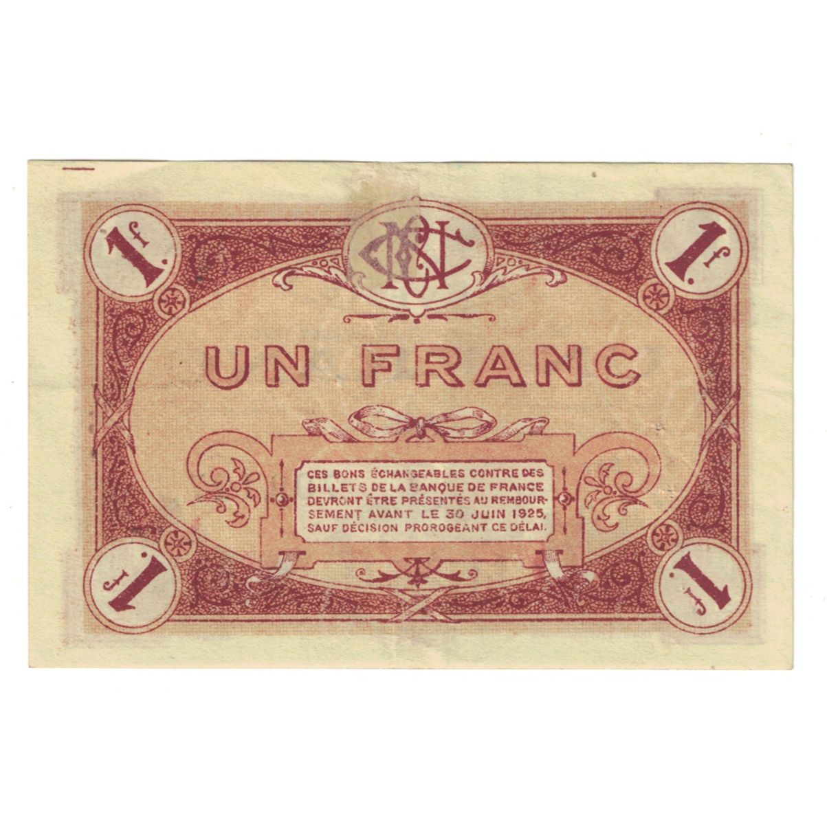 France, Nevers, 1 Franc, 1920, UNC(60-62), Pirot:90-19