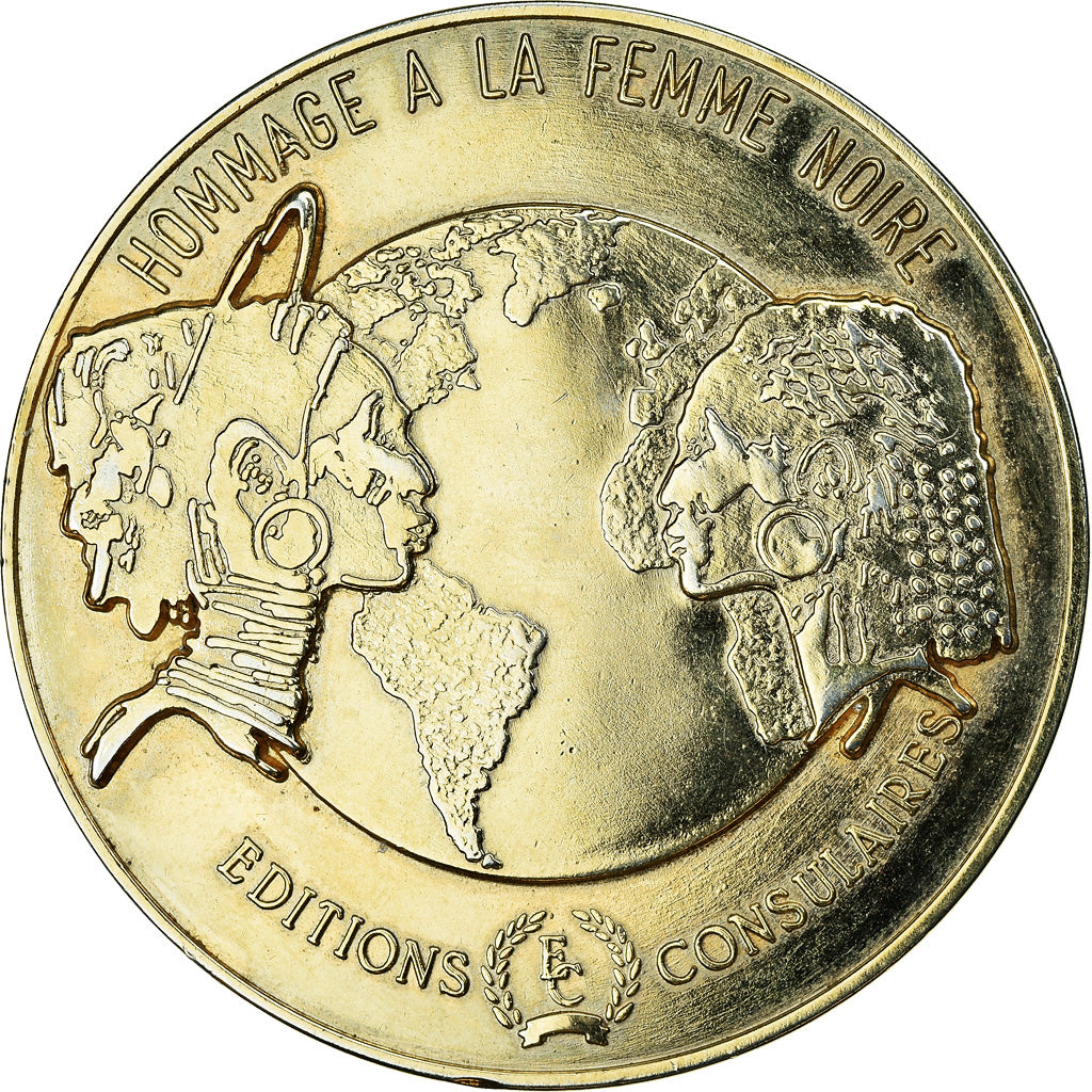 France, Medal, Hommage à la Femme Noire, Editions Consulaires, AU(55-58)
