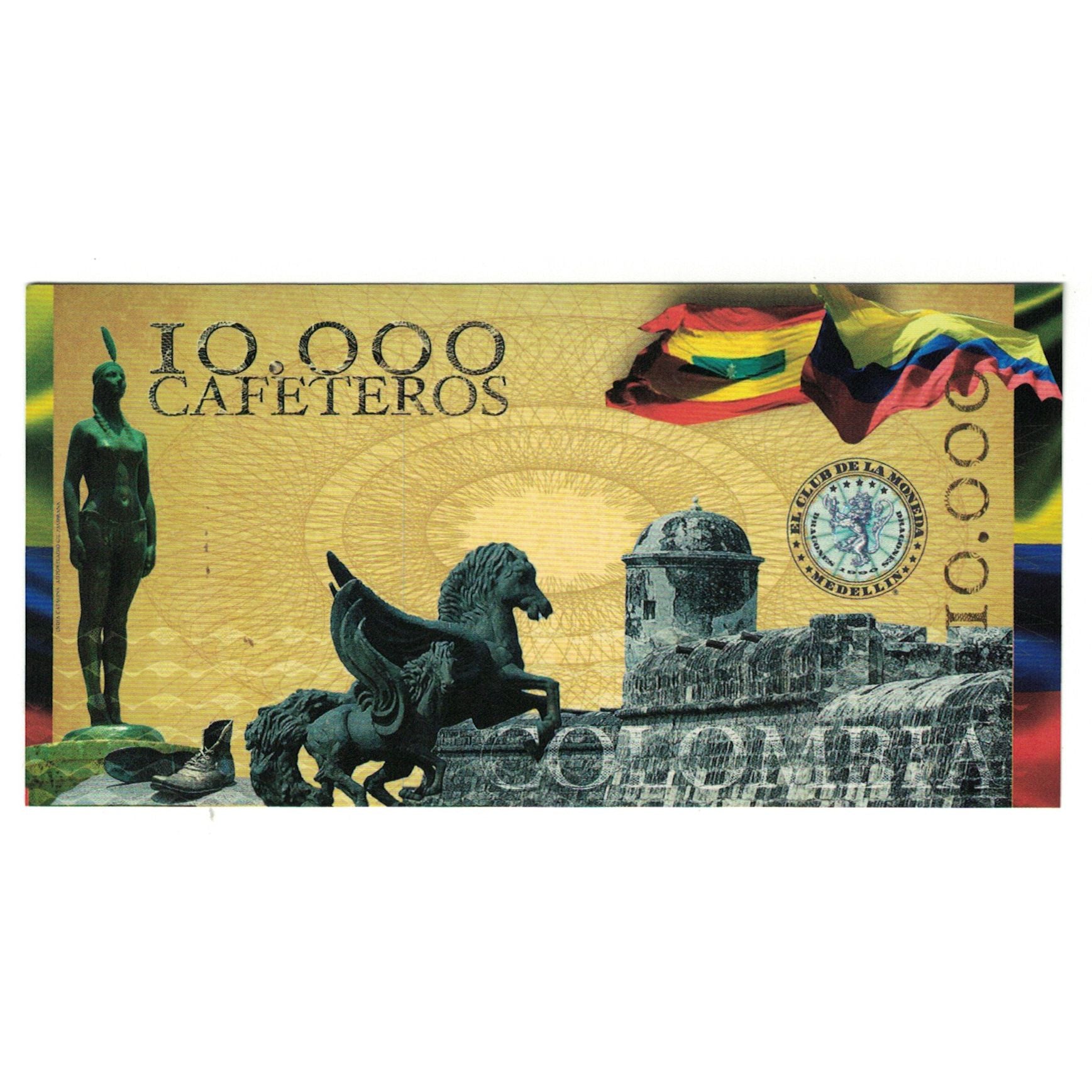 Biljet, Colombia, Tourist Banknote, 2013, 2013-06-09, 10000 CAFETEROS EL CLUB DE