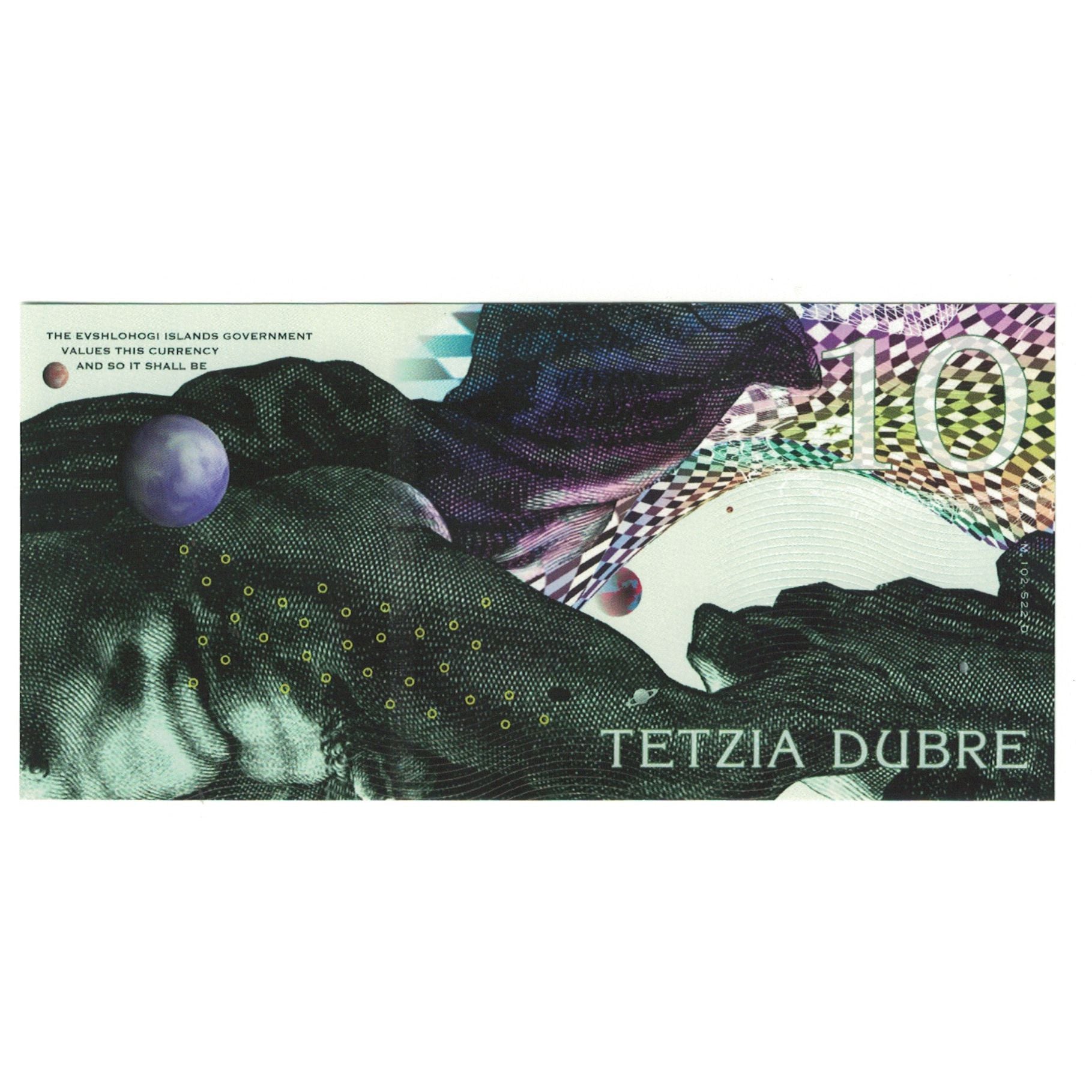Geldschein, Eurozone, Tourist Banknote, 2018, 10 TETZIA DUBRE BANK OF