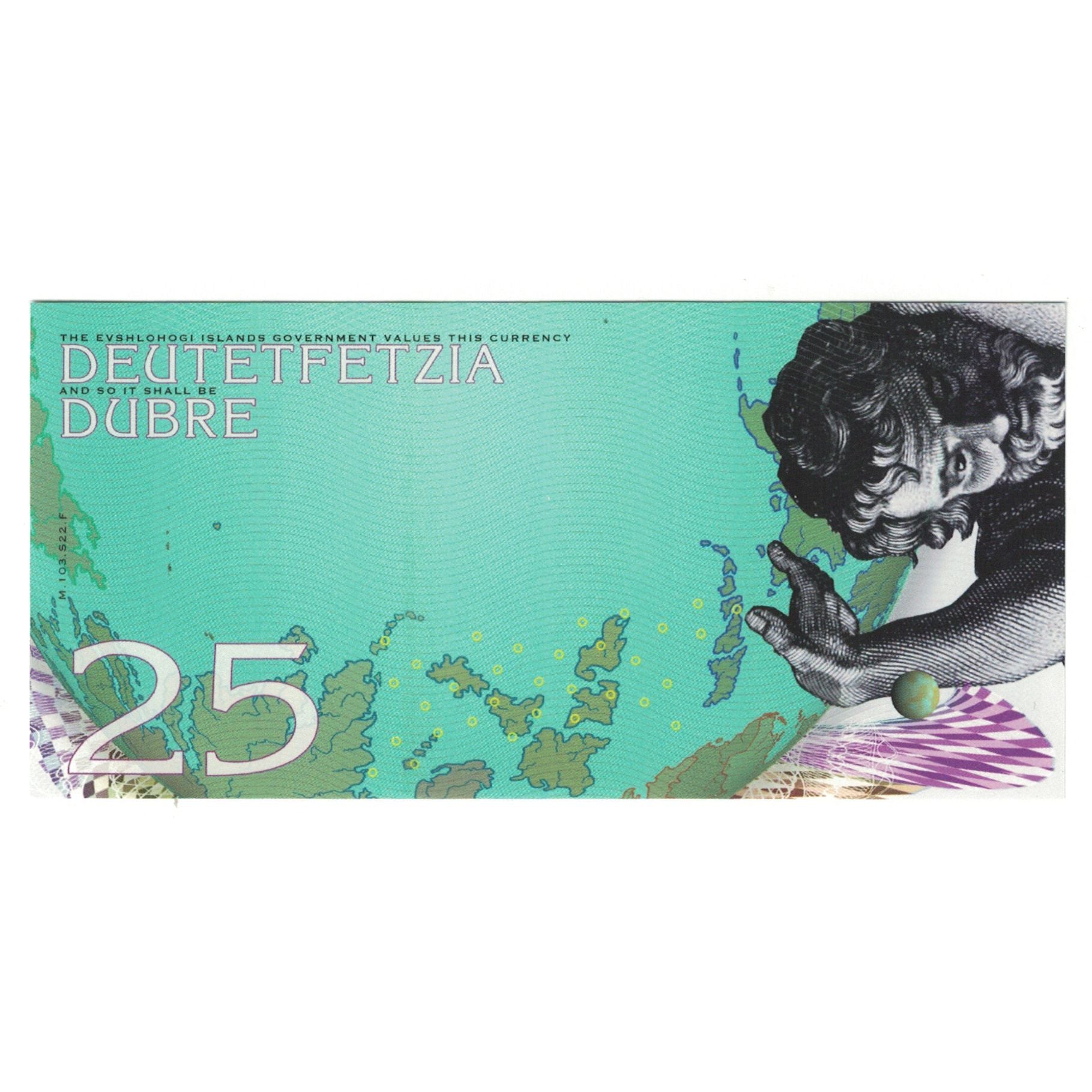 Nota, Sérvia, Tourist Banknote, 2018, 25 DUBRE BANK OF EVSHLOHOGI, UNC(65-70)