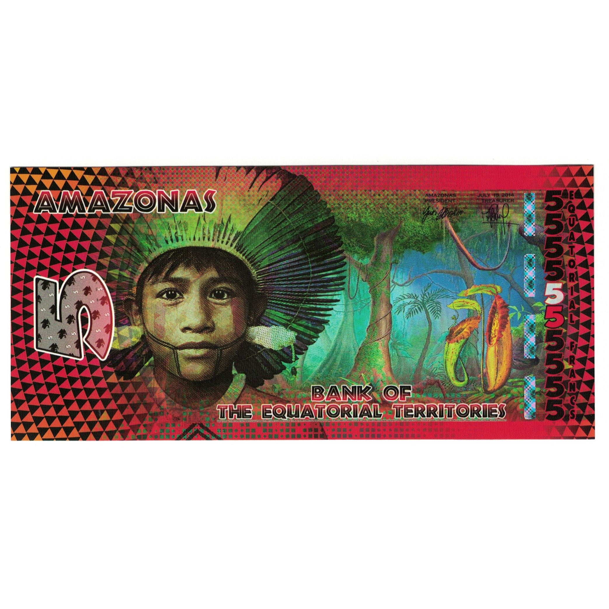 Geldschein, Brasilien, 5 Francs, 2014, 2014-07-16, AMAZONAS FRANCS EQUATORIAUX