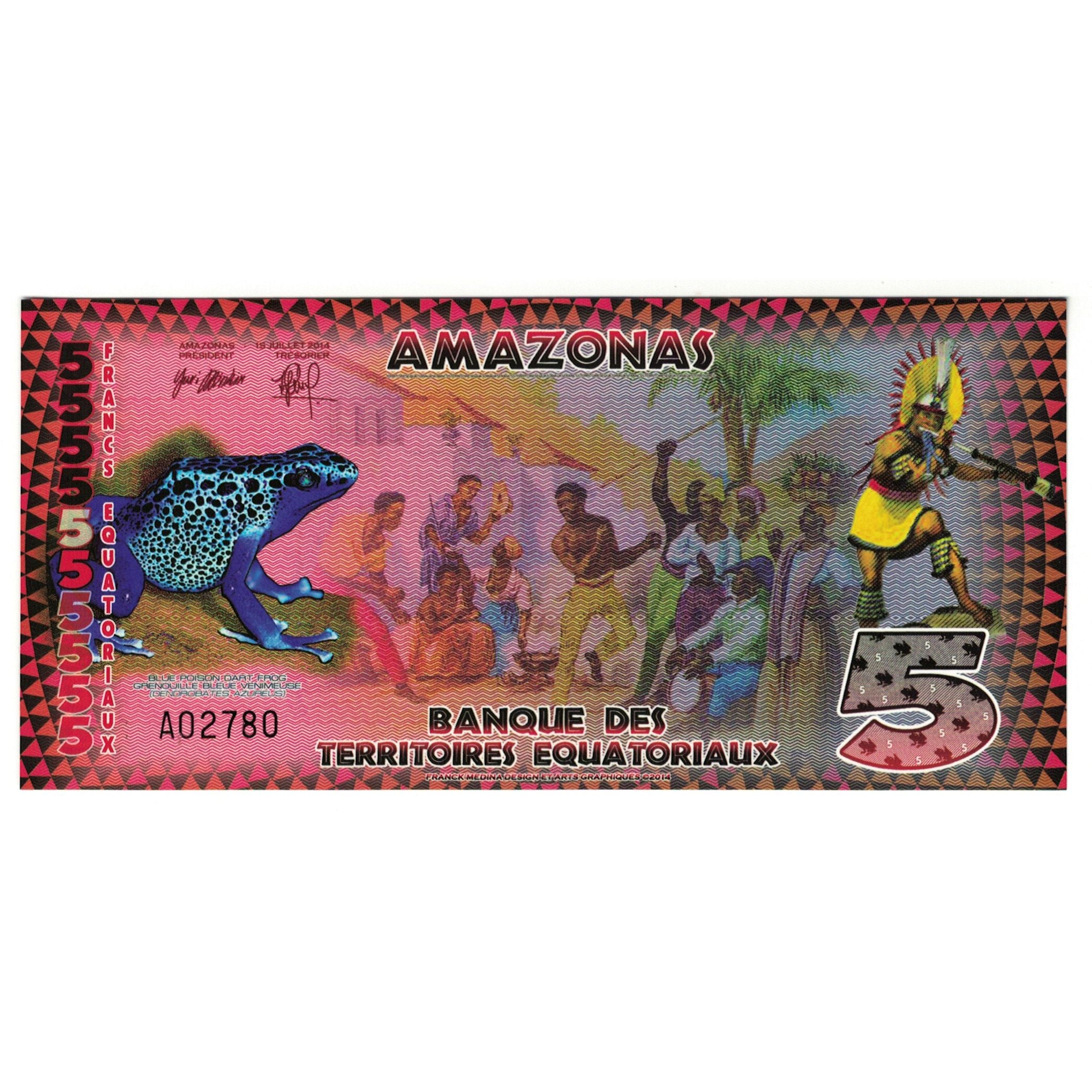 Geldschein, Brasilien, 5 Francs, 2014, 2014-07-16, AMAZONAS FRANCS EQUATORIAUX
