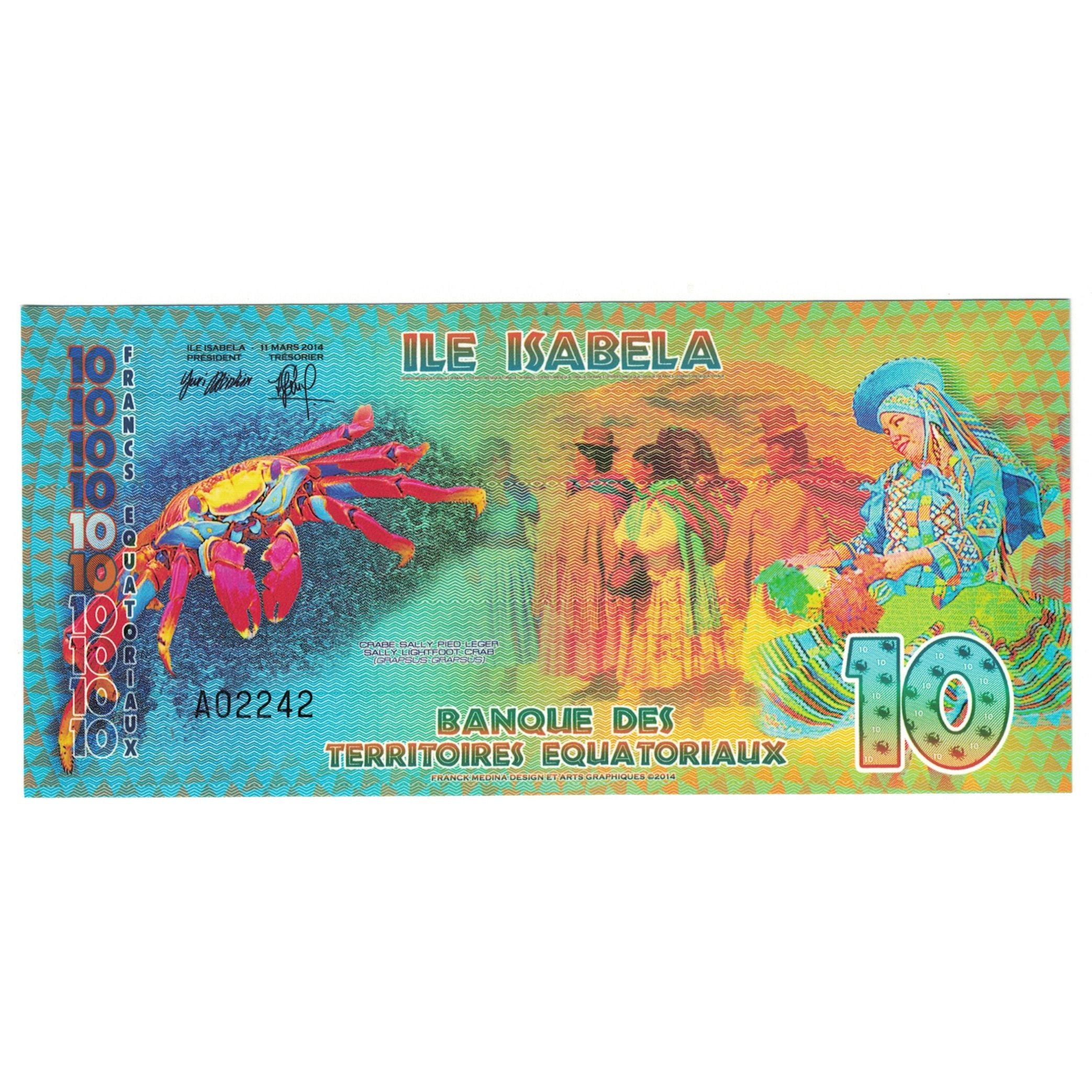 Banknote, Ecuador, 10 Francs, 2014, 2014-03-11, ISABELA ISLAND FRANCS