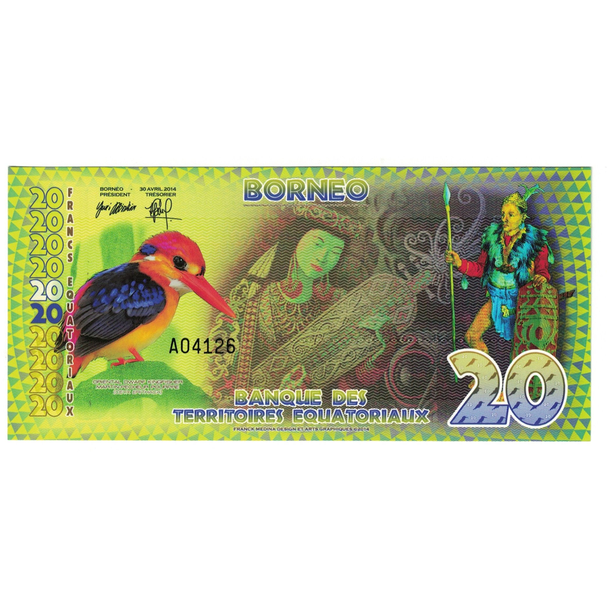 Banknote, Indonesia, 20 Francs, 2014, 2014-04-30, BORNEO FRANCS EQUATORIAUX