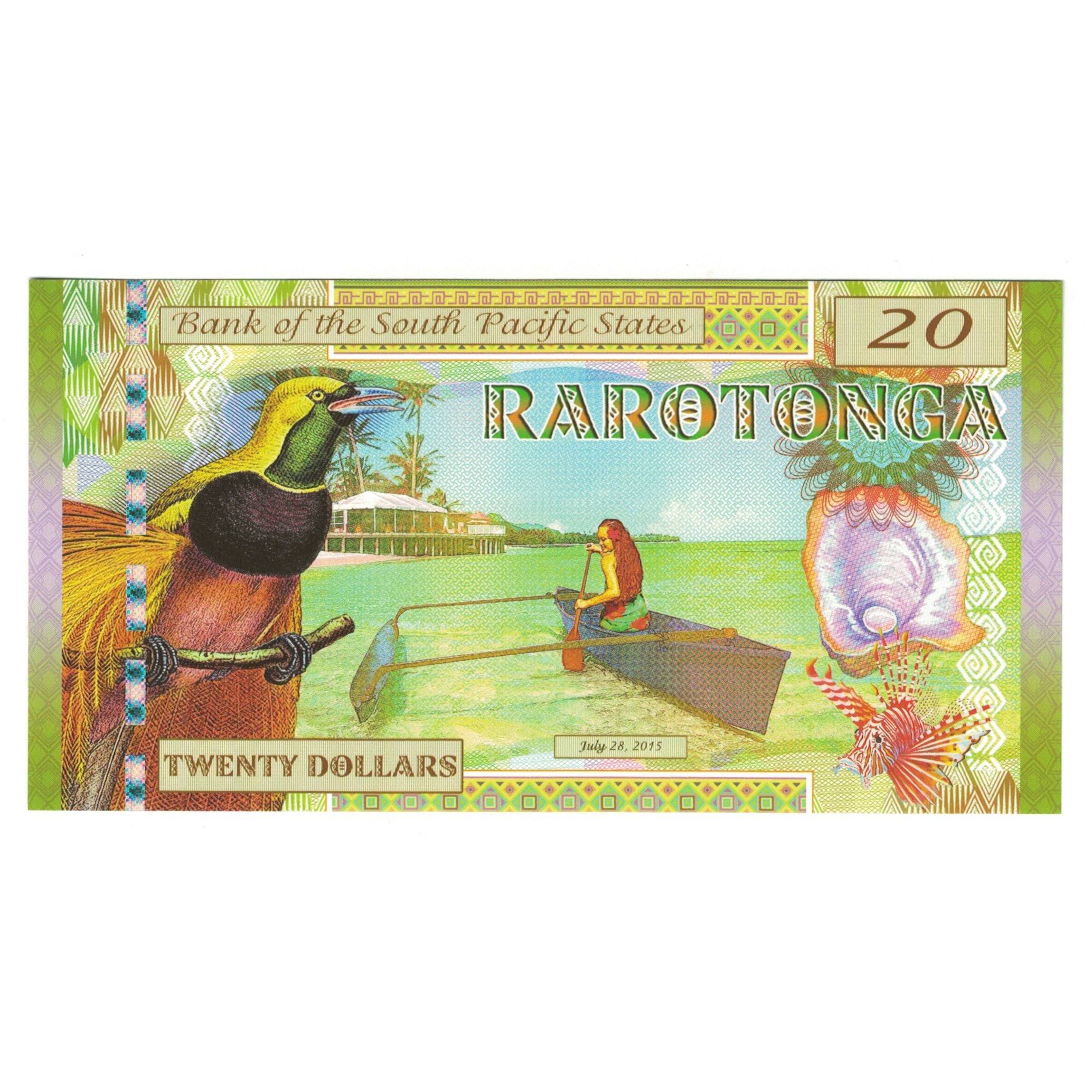 Geldschein, Vereinigte Staaten, 20 Dollars, 2015, 2015-07-28, RAROTONGA PACIFIC