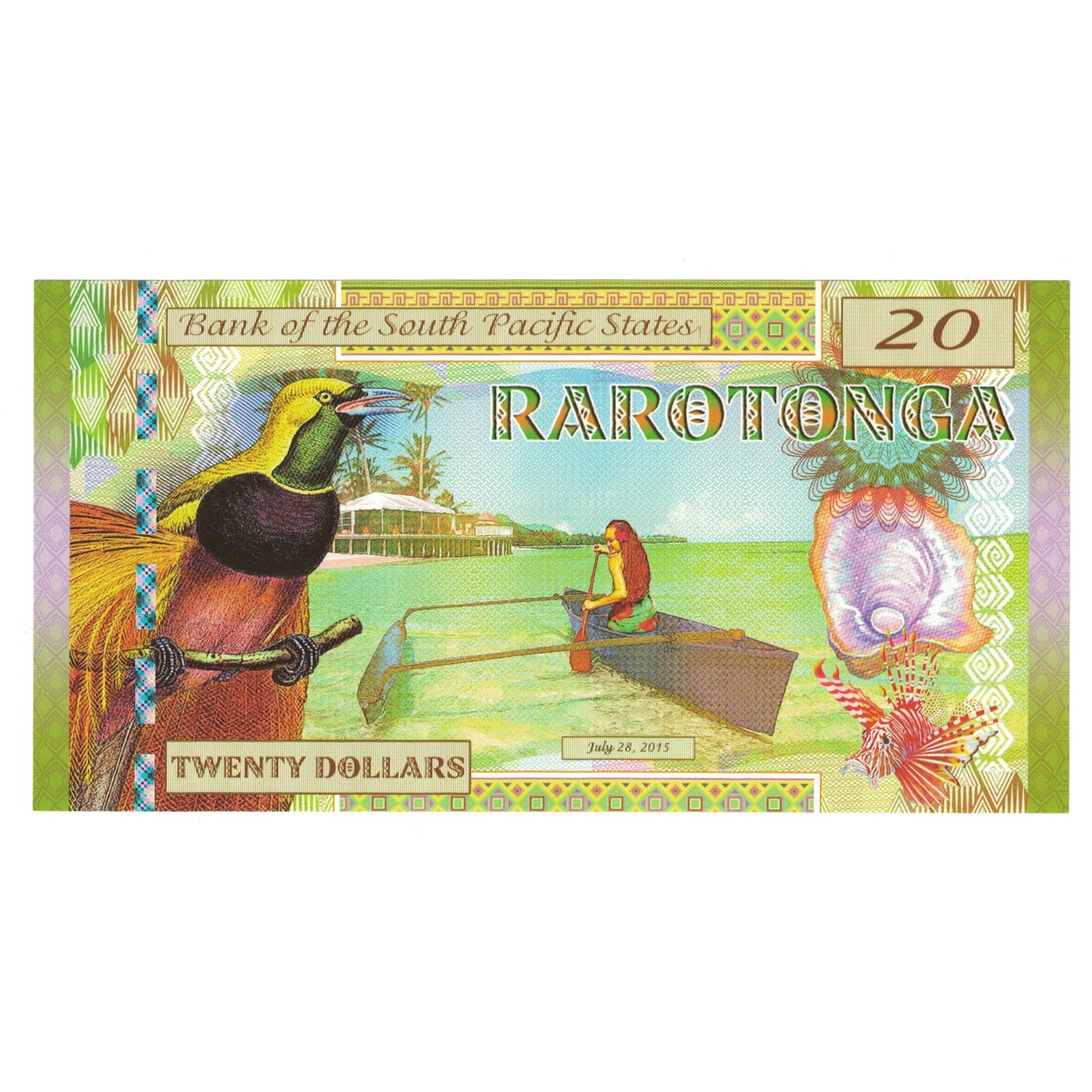 Nota, Estados Unidos da América, 20 Dollars, 2015, 2015-07-28, RAROTONGA