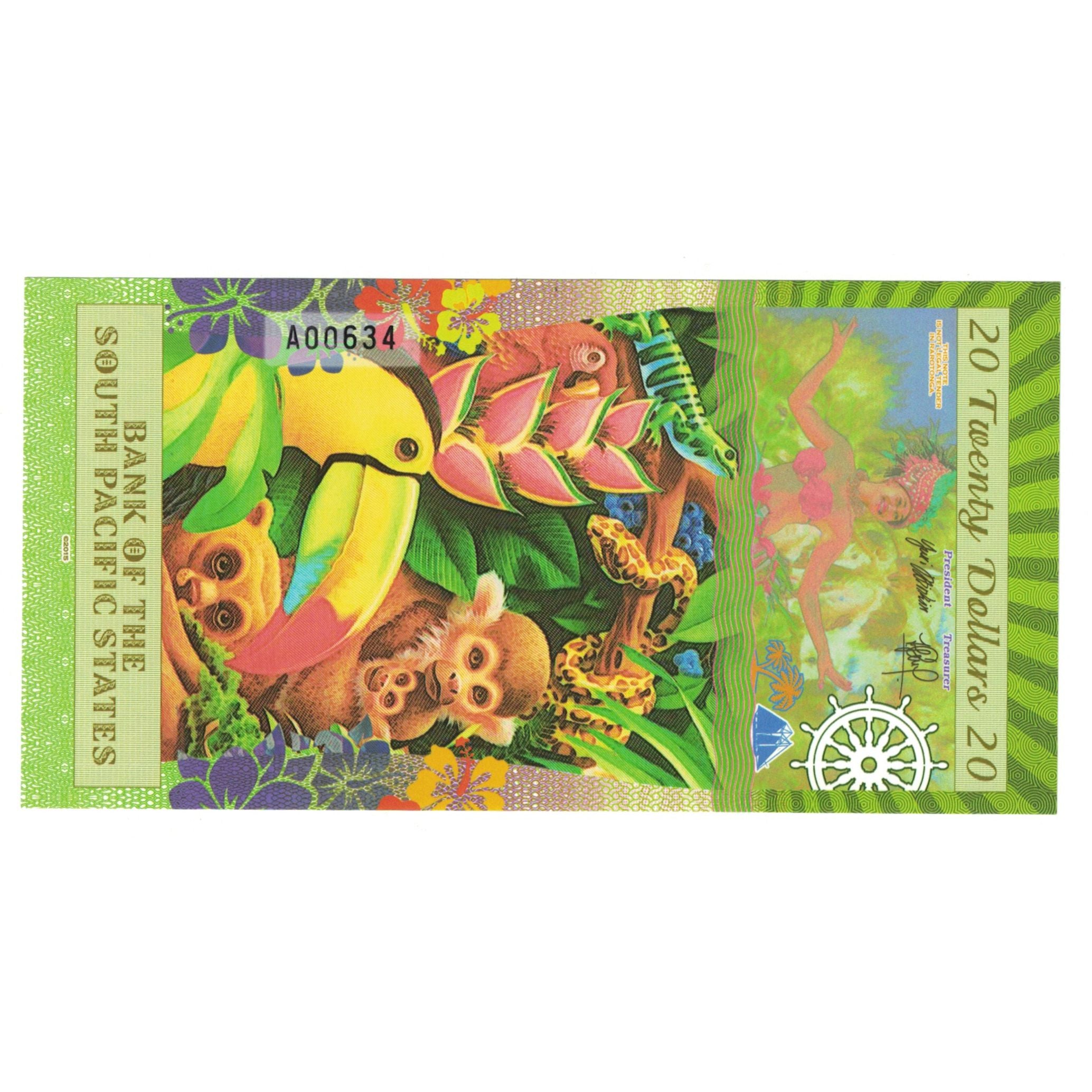 Nota, Estados Unidos da América, 20 Dollars, 2015, 2015-07-28, RAROTONGA