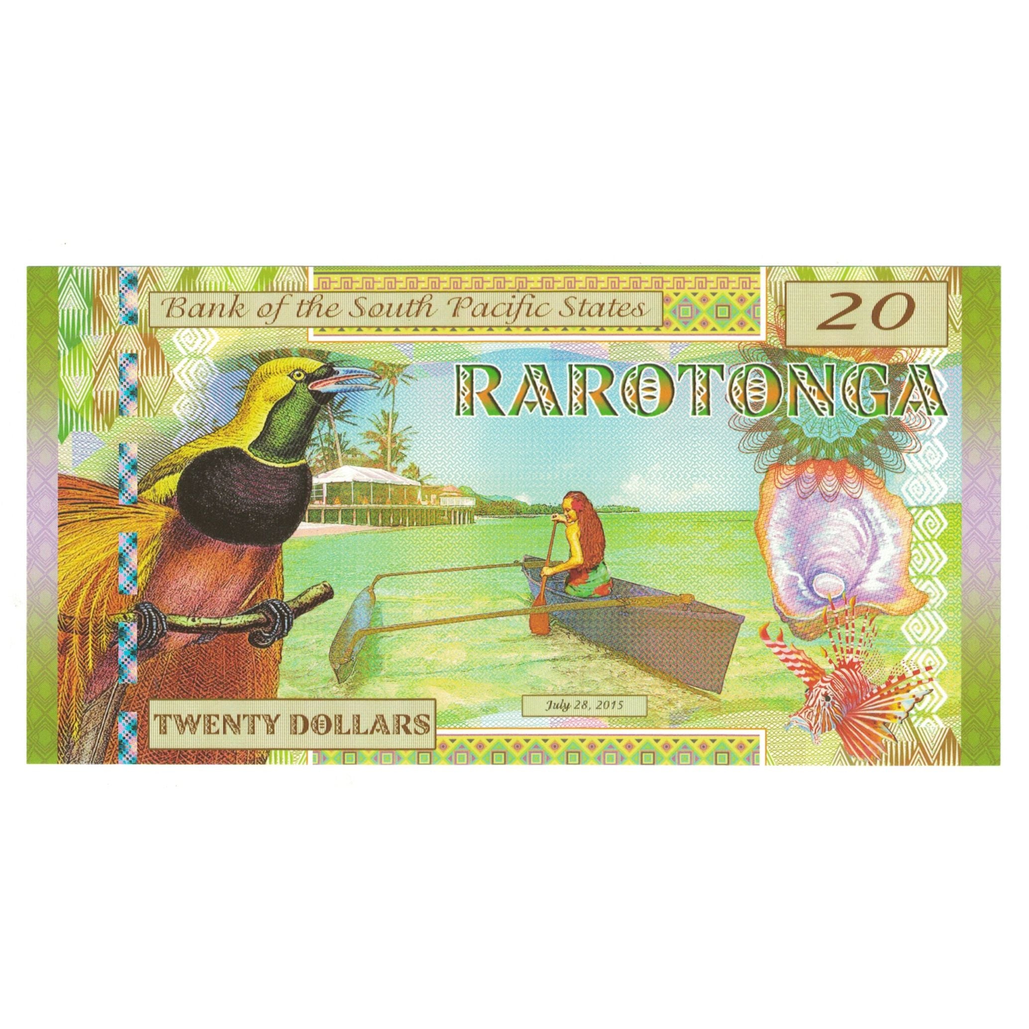Banknote, United States, 20 Dollars, 2015, 2015-07-28, RAROTONGA PACIFIC STATES