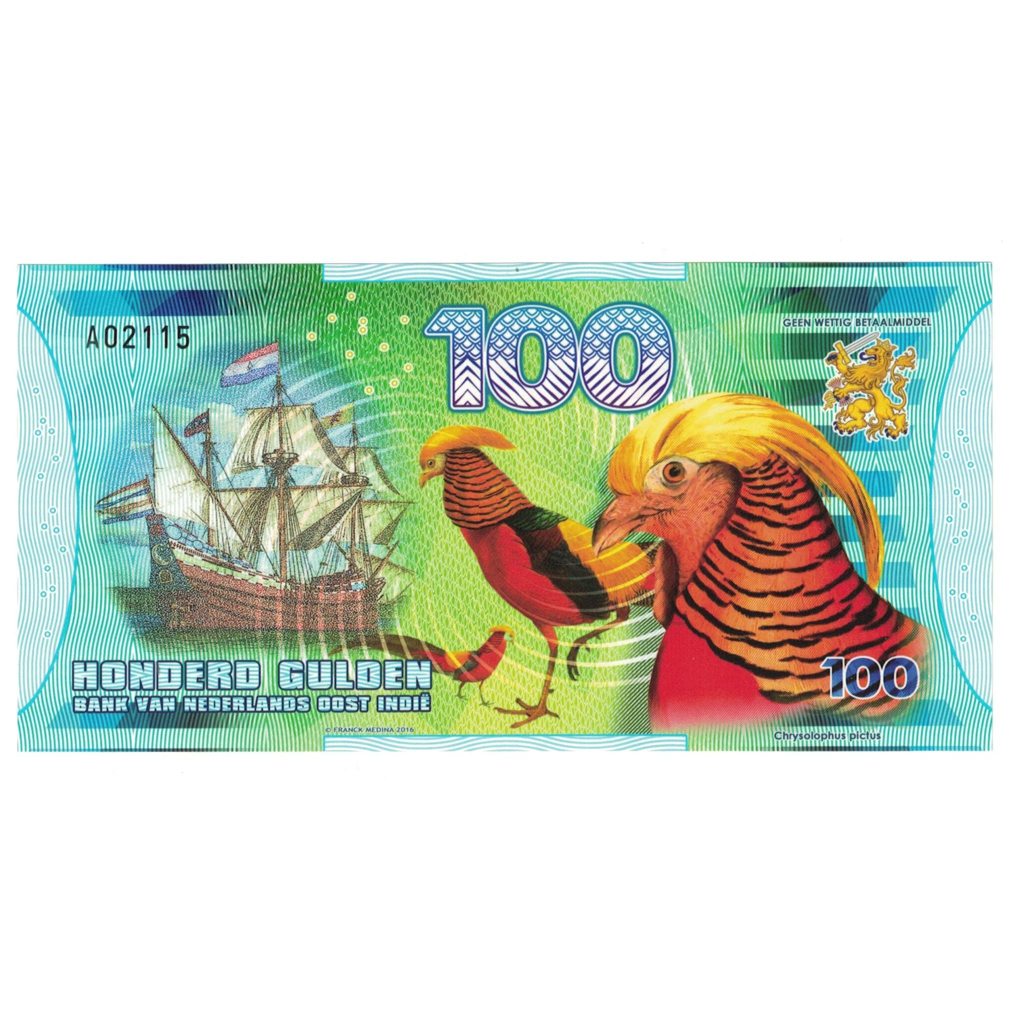 Biljet, Nederland, 100 Gulden, 2016, 2016-11-04, OOST INDIES, NIEUW