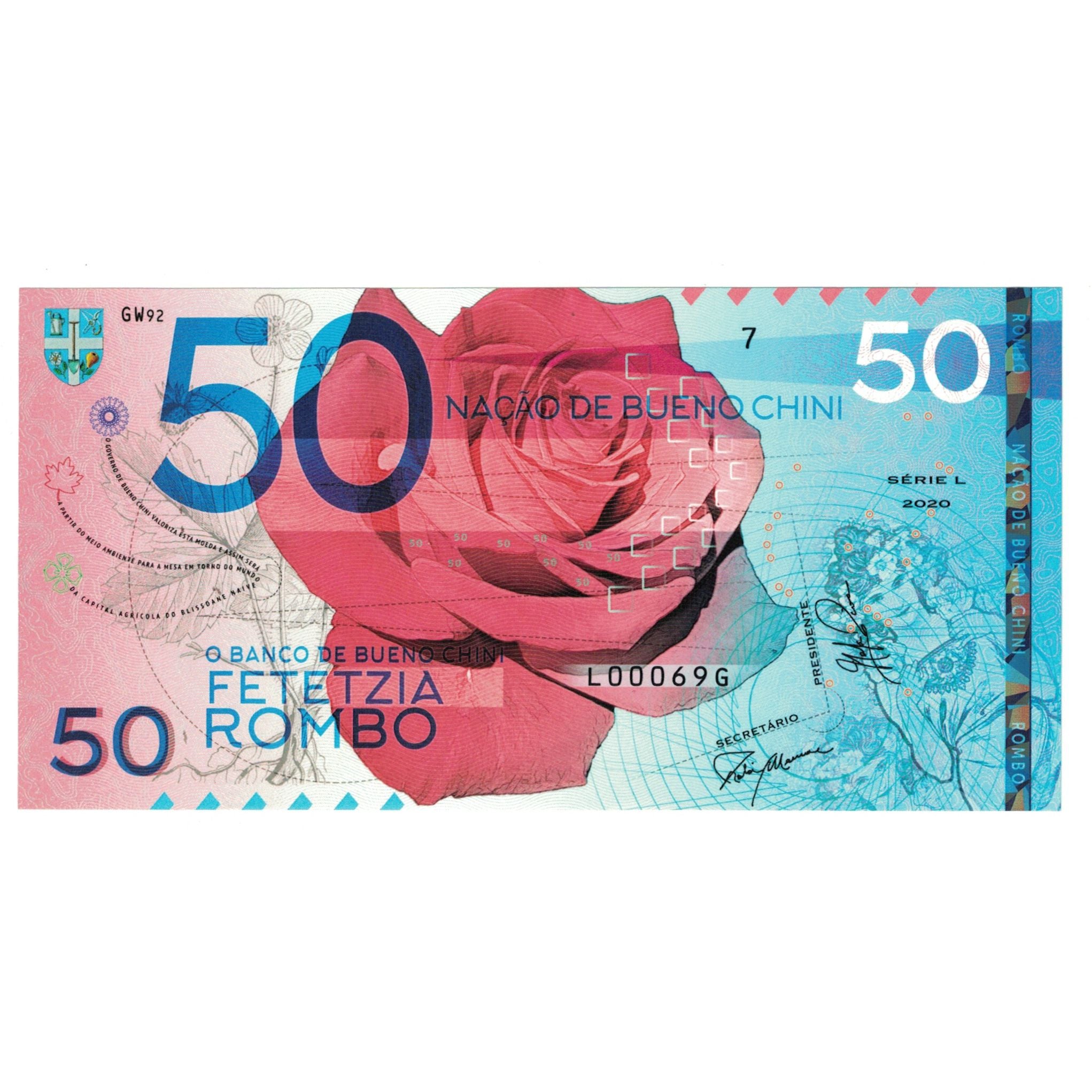 Banconote, Spagna, Tourist Banknote, 2020, 50 ROMBO BANCO DE BUENO CHINI