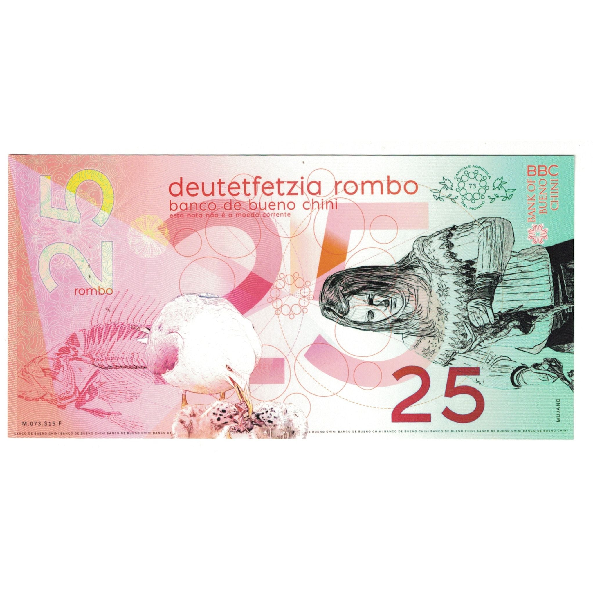 Banconote, Spagna, Tourist Banknote, 2020, 25 ROMBO BANCO DE BUENO CHINI