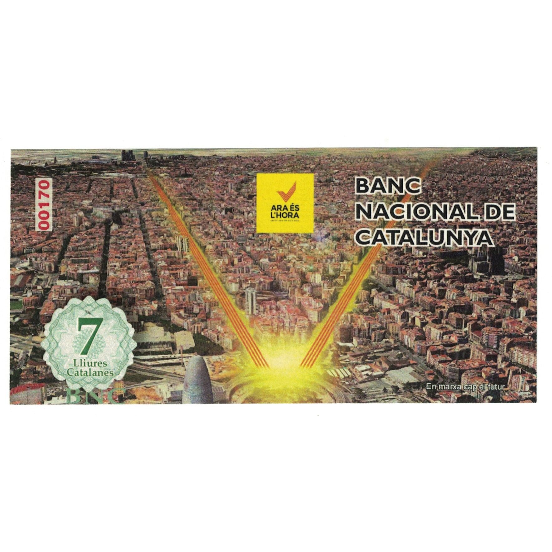 Banknot, Hiszpania, Tourist Banknote, 2019, 7 LLIURES CATALUNYA, UNC(65-70)